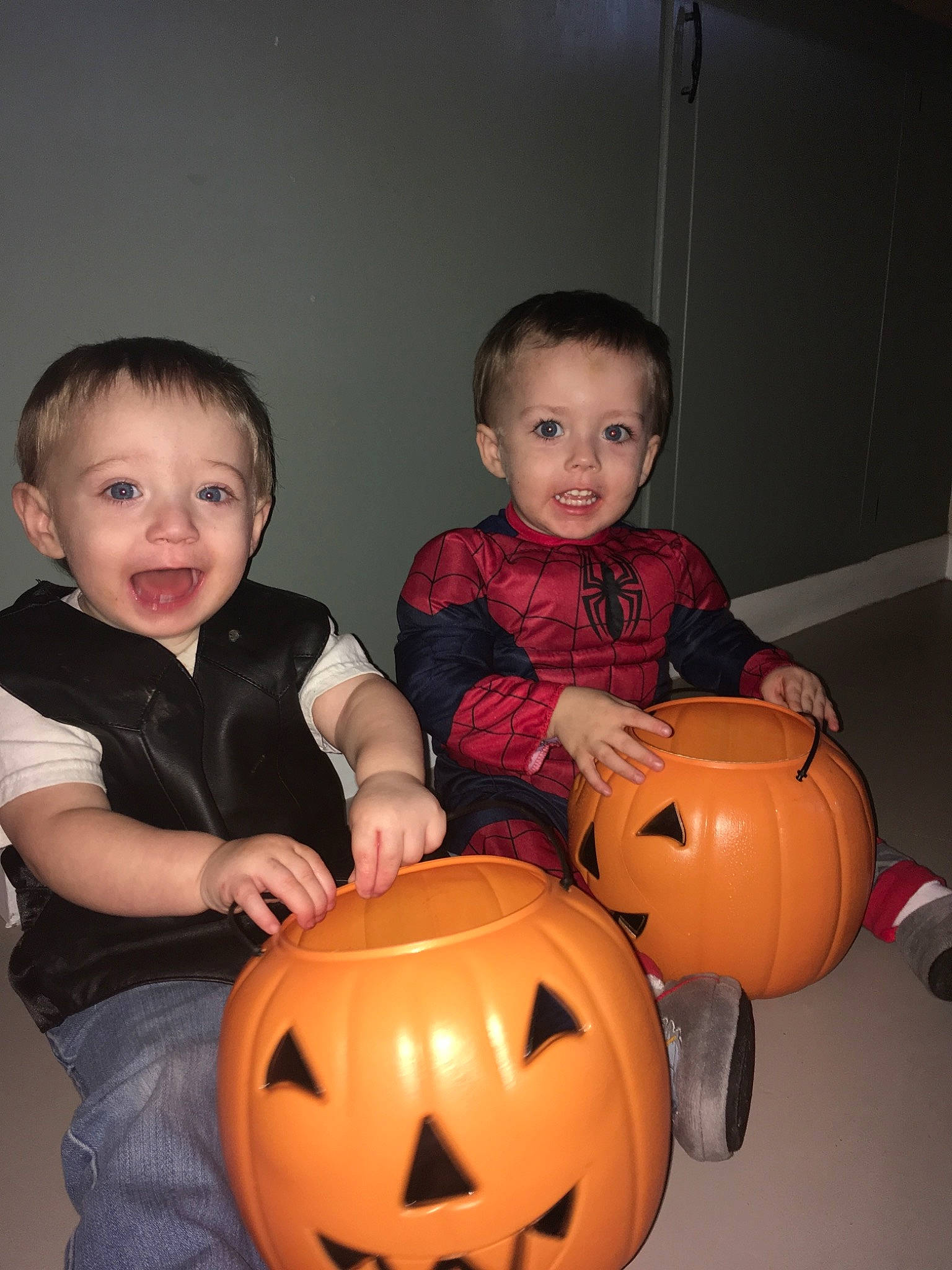 Jackson is registered to the contest to win money with this photo: calabaza, child, costume, cucurbita, face, fruit, fun, gourd, head, holiday, jack_o_lantern, mouth, orange, person, plant, pumpkin, smile, toddler, trick_or_treat, vegetable