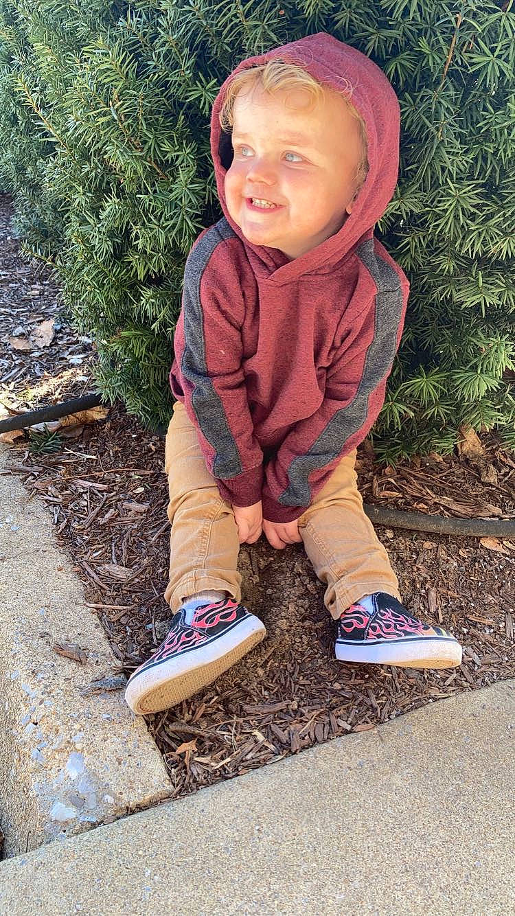 Leland joined the competition — help win amazing prizes! child, cool, electric_blue, footwear, grass, happy, headwear, human_leg, joy, leg, outdoor_shoe, outerwear, people_in_nature, person, plant, shoe, sleeve, smile, sneakers, tints_and_shades