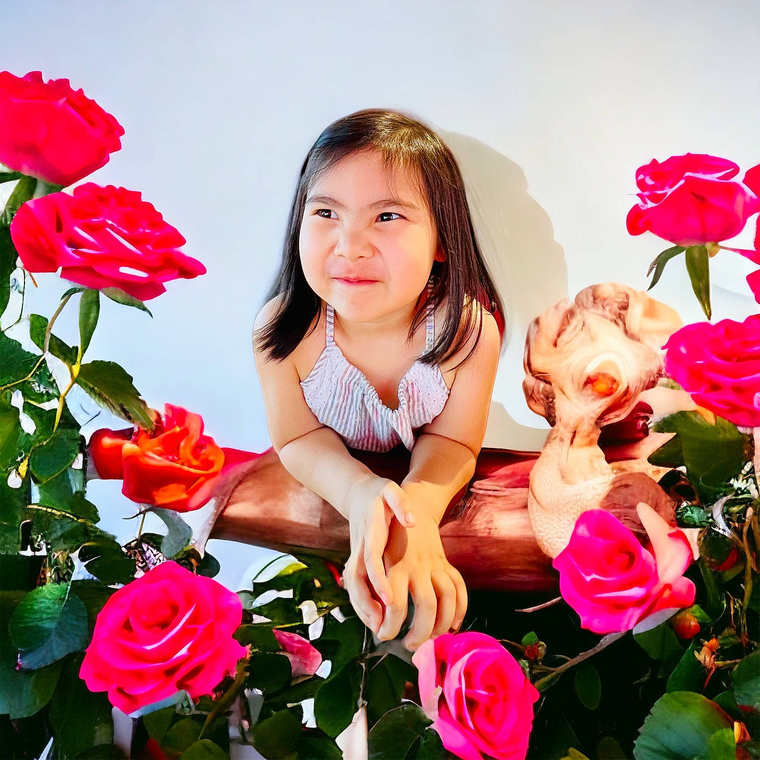 Elisha is registered to the contest to win money with this photo: beauty, botany, flash_photography, flower, flowering_plant, garden_roses, happy, hybrid_tea_rose, joy, lip, magenta, people_in_nature, person, petal, photograph, pink, plant, red, rose, rose_family