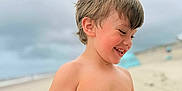 Jaxson is registered to the contest to win money with this photo: bare_chested, beach, boy, casual, child, cloudy_sky, daytime, hair, happy, nature, outdoor, playful, portrait, sand, skin, smiling, summer, sunlight, vacation, young