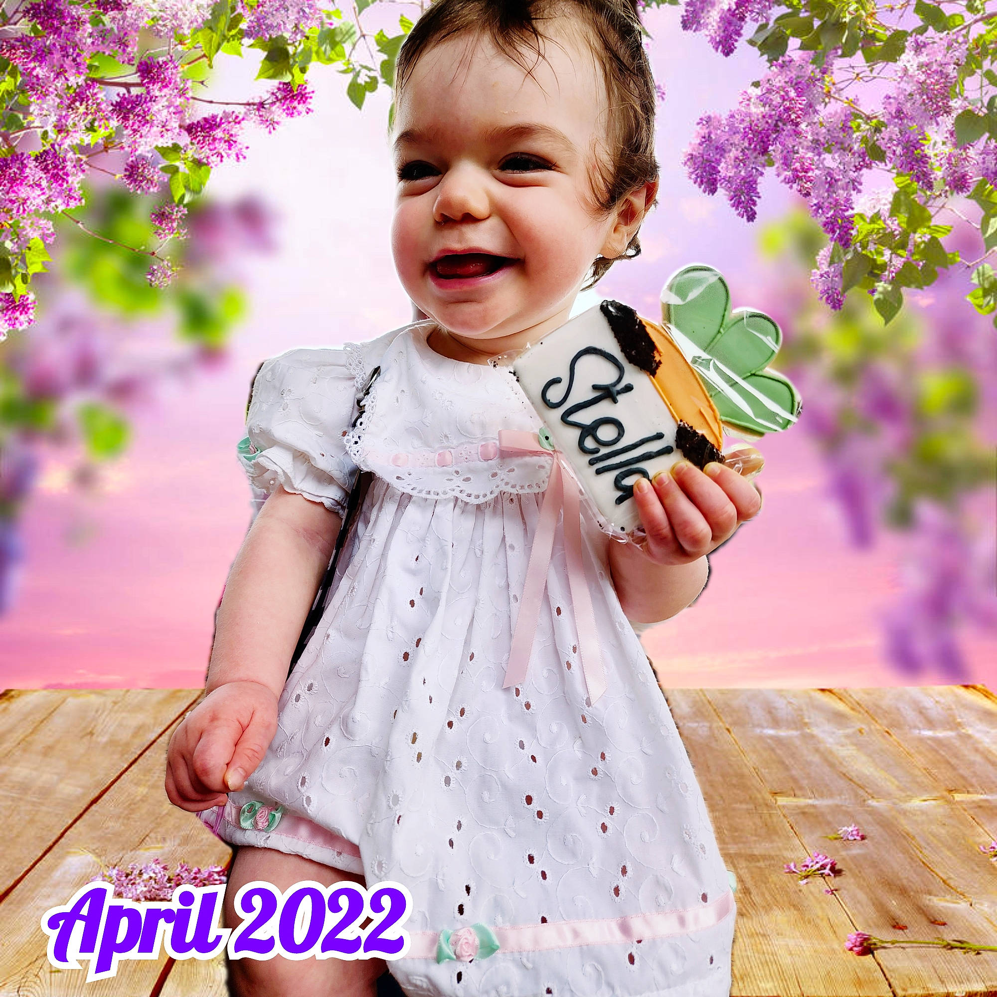 Stella Rose joined the competition — help win amazing prizes! baby_toddler_clothing, beauty, child, face, flower, grass, happy, magenta, people_in_nature, person, photograph, pink, plant, purple, skin, sleeve, smile, textile, toddler, violet