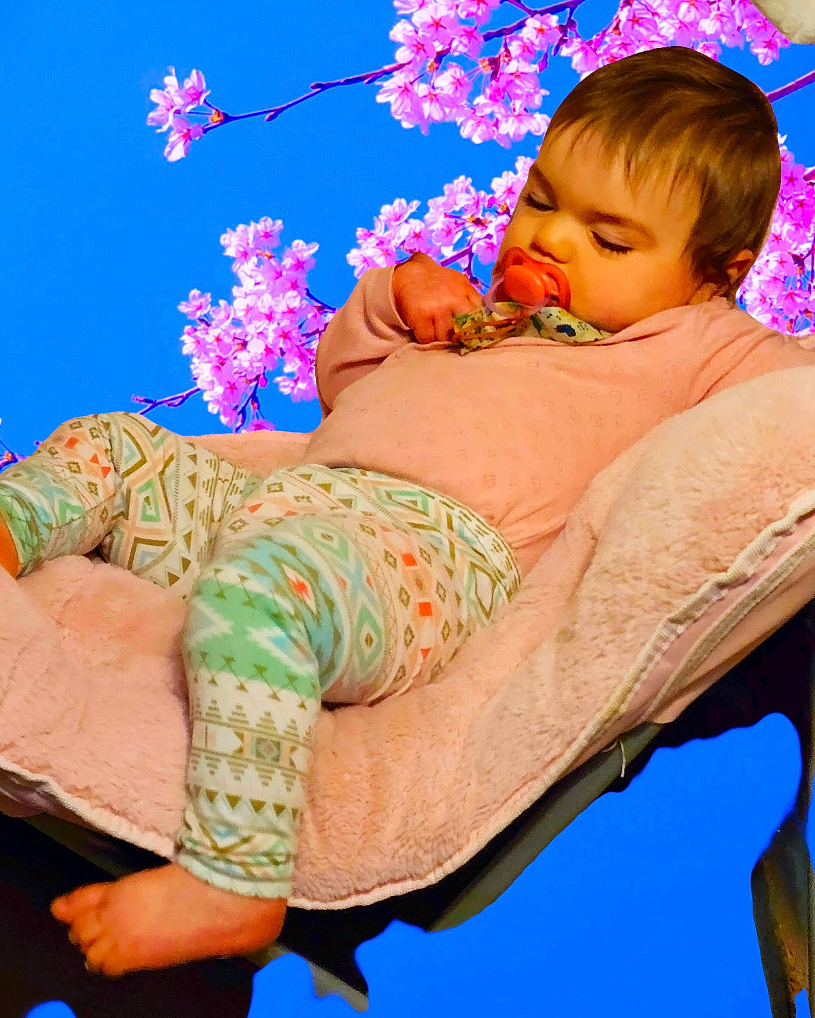 Stella Rose joined the competition — help win amazing prizes! arm, baby, blue, comfort, elbow, flower, fun, happy, human_body, human_leg, knee, leg, leisure, muscle, people_in_nature, person, pink, plant, textile, thigh