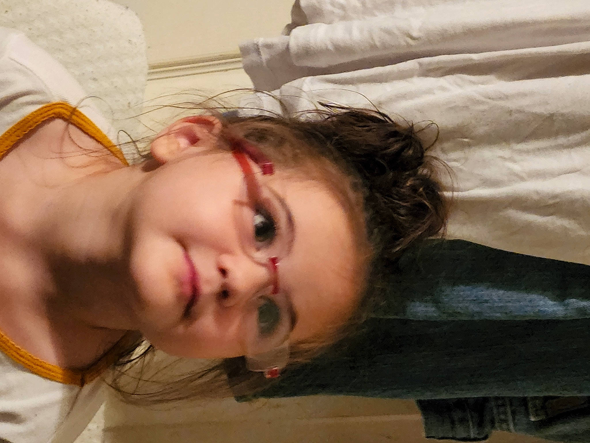 Macie Mae is registered to the contest to win money with this photo: cheek, chin, comfort, ear, eye, eyebrow, eyelash, face, finger, fun, happy, head, iris, jaw, lip, mouth, neck, nose, person, skin