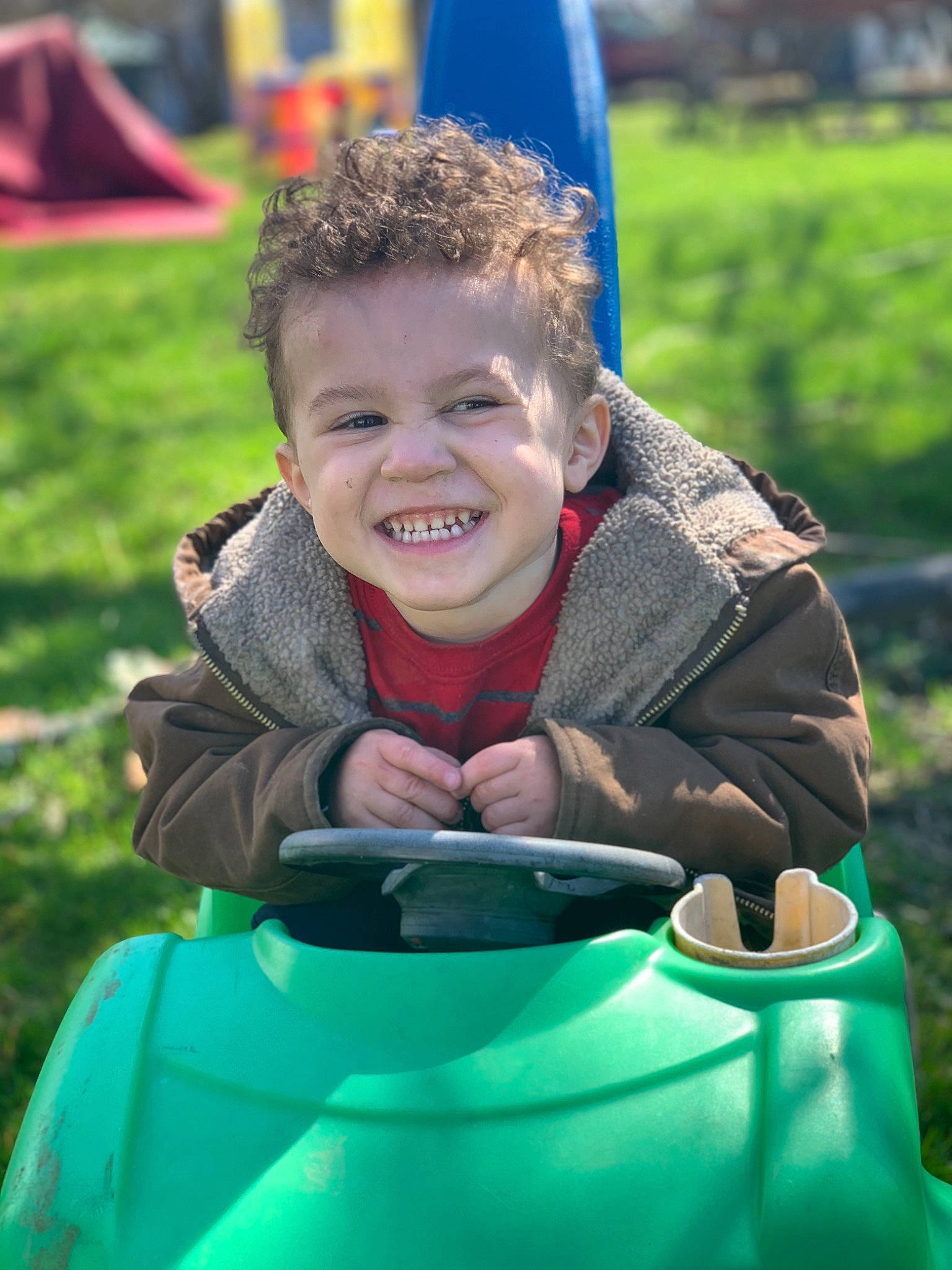 Brayson joined the competition — help win amazing prizes! child, facial_expression, fun, grass, green, happy, joy, laugh, leisure, person, play, playground, recreation, smile, toddler, vacation