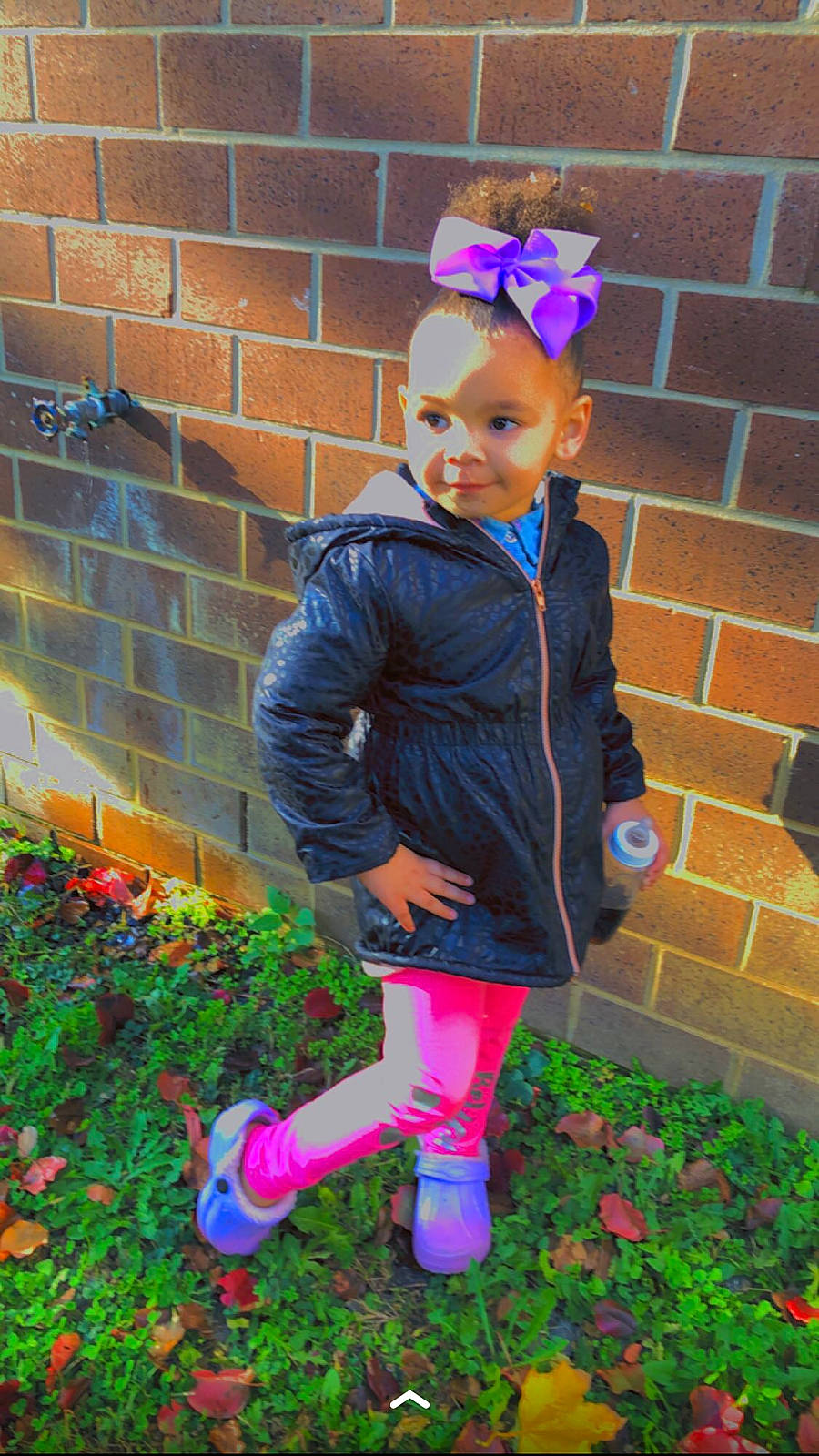 Royal joined the competition — help win amazing prizes! boot, brickwork, child, costume, denim, electric_blue, fashion_accessory, fun, fur, grass, happy, magenta, orange, outerwear, person, personal_protective_equipment, pink, plant, purple, toddler