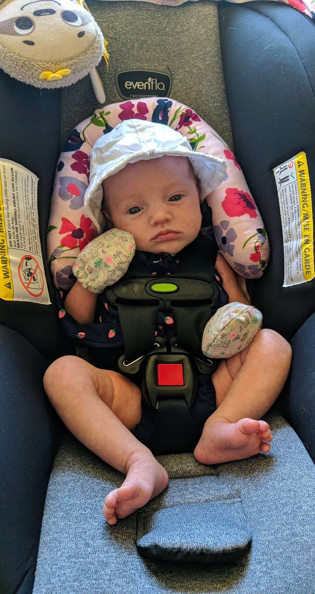 Kailee is registered to the contest to win money with this photo: baby, baby_in_car_seat, car_seat, child, headwear, person, toddler