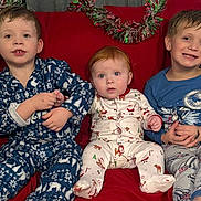 Levi is registered to the contest to win money with this photo: baby, celebration, child, children, christmas, cute, decorations, family, festive, garland, happy, holiday, home, indoor, pajamas, portrait, red_couch, sitting, smiling, toddler