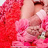 Kaelani is registered to the contest to win money with this photo: baby, child, close_up, crochet, fashion_accessory, flower, fur, hair_accessory, headgear, knitting, outerwear, pattern, peach, petal, pink, plant, textile, thread, wool