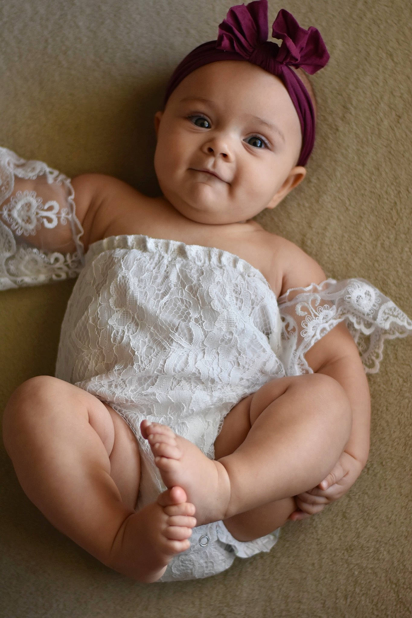 Analiyah joined the competition — help win amazing prizes! baby, baby_toddler_clothing, comfort, embellishment, eye, finger, flash_photography, foot, hand, happy, head, headgear, headwear, human_leg, knee, person, pink, skin, sleeve, smile