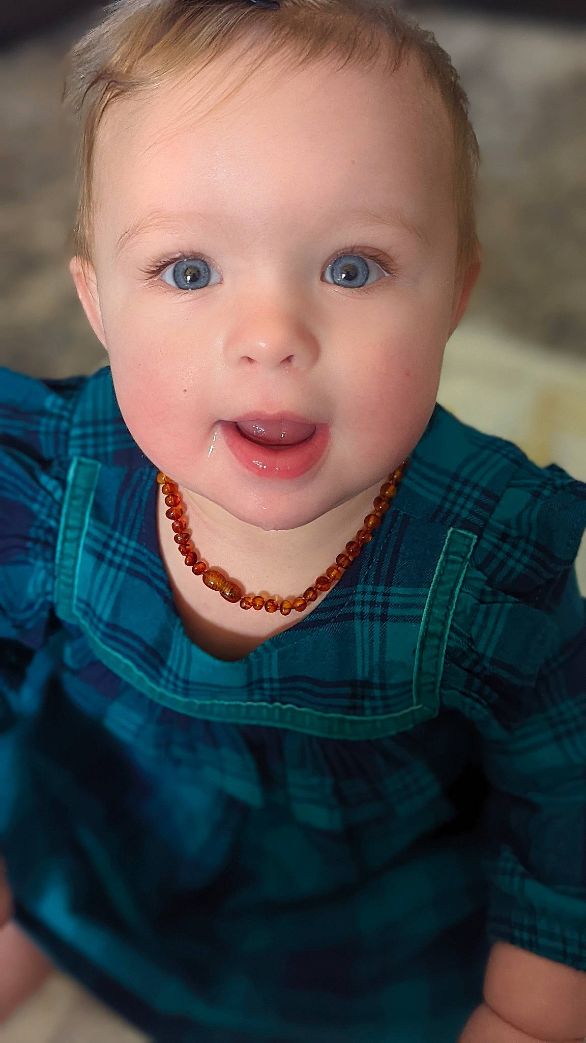 Novalie joined the competition — help win amazing prizes! azure, baby, baby_toddler_clothing, cheek, child, dress, eyelash, face, fun, grass, happy, human_body, iris, lip, nose, pattern, person, skin, sleeve, smile