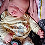 Luna joined the competition — help win amazing prizes! baby, blurred_face, car_seat, cartoon_characters, child, closeup, clothing, cute, foot, indoor, infant, pajamas, pink, seatbelt, sleeping, small_hands, soft_toys_print, winnie_the_pooh, yellow_shirt, young