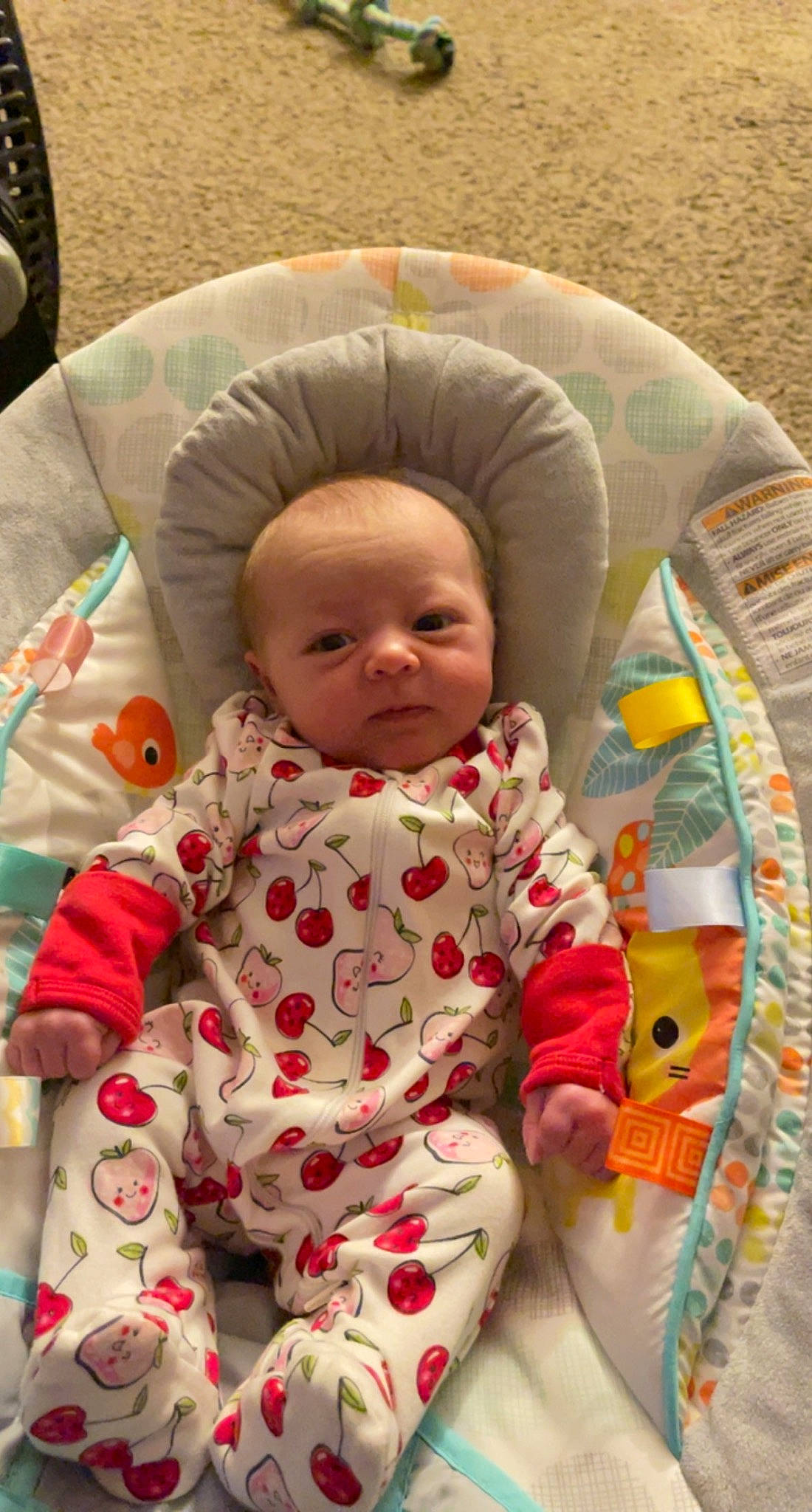 Avah is registered to the contest to win money with this photo: baby, baby_products, baby_safety, baby_sleeping, baby_toddler_clothing, carmine, cheek, child, comfort, face, head, linens, nightwear, pattern, person, room, sitting, skin, sleeve, textile