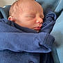 baby, blanket, blue_clothing, child, closeup, cozy, cradled, face, human, indoors, infant, newborn, newborn_baby, peaceful, person, portrait, resting, sleeping, soft_lighting, wrapped