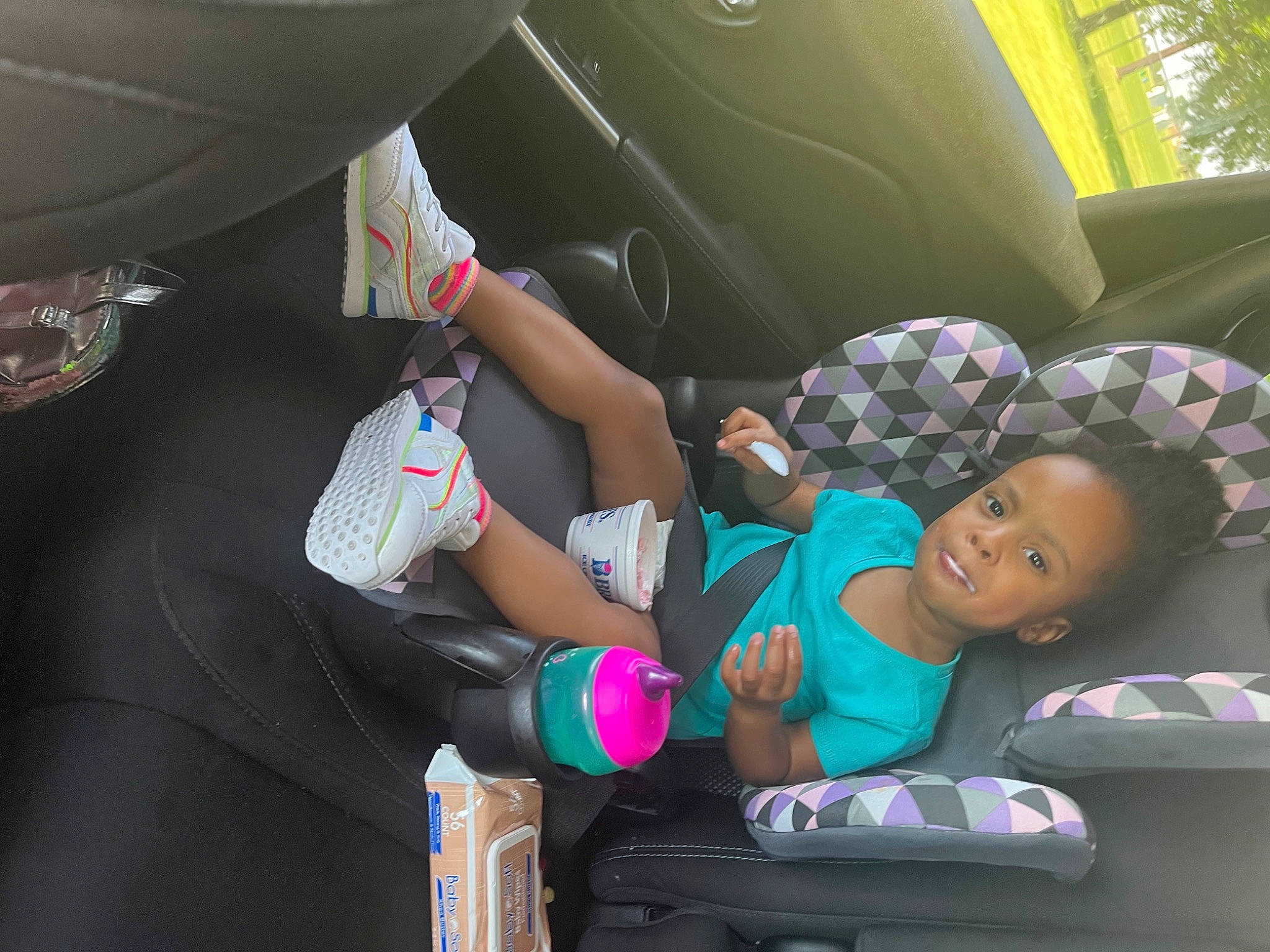 Maleah joined the competition — help win amazing prizes! auto_part, automotive_design, automotive_exterior, car, car_seat, car_seat_cover, comfort, family_car, fun, head_restraint, mode_of_transport, motor_vehicle, person, plant, snapshot, steering_part, steering_wheel, tree, trunk, vehicle