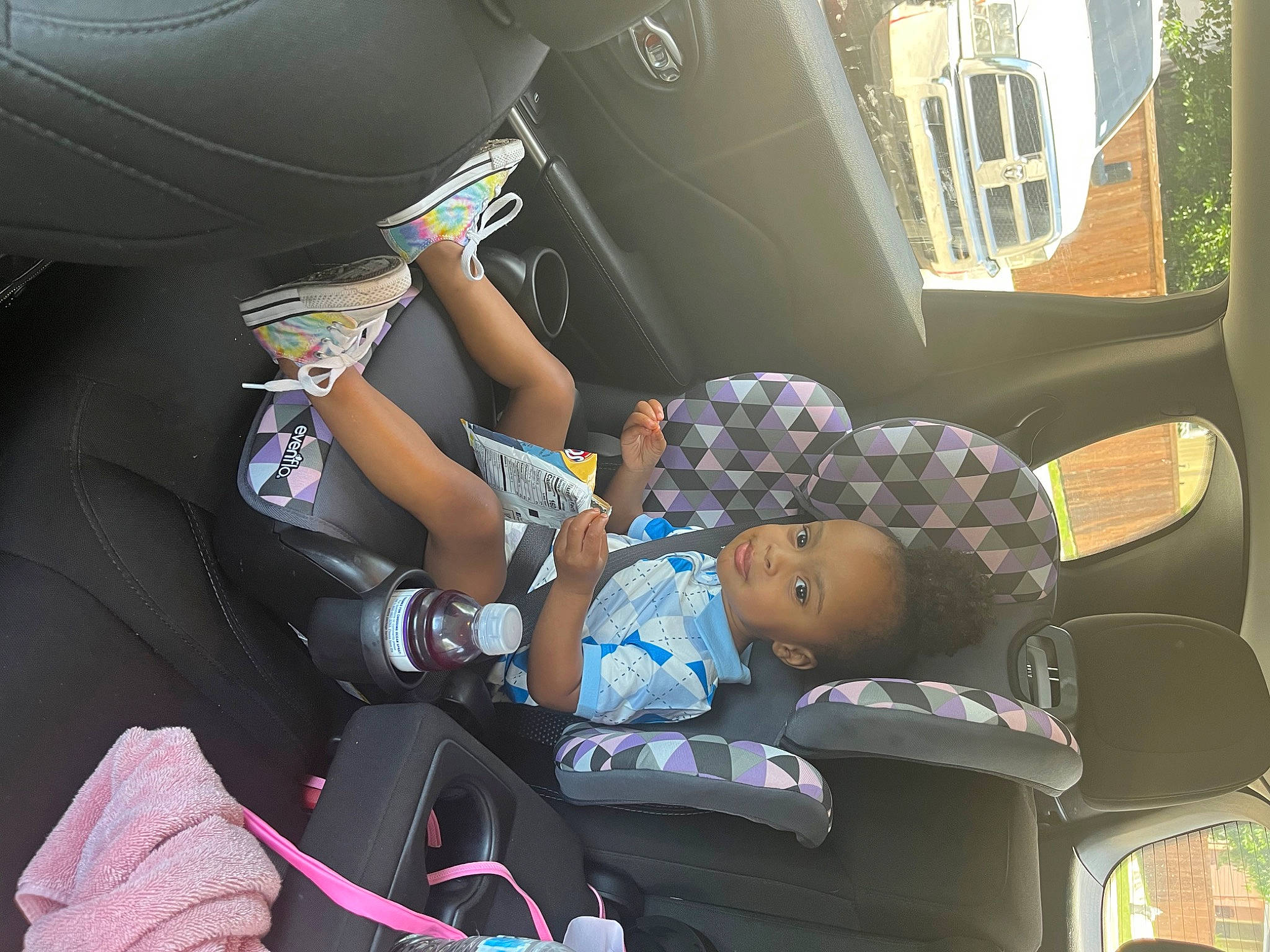 Maleah joined the competition — help win amazing prizes! auto_part, automotive_design, automotive_exterior, car_seat, comfort, event, family_car, fun, head_restraint, human_leg, leisure, luxury_vehicle, mode_of_transport, motor_vehicle, passenger, person, public_transport, service, toddler, travel