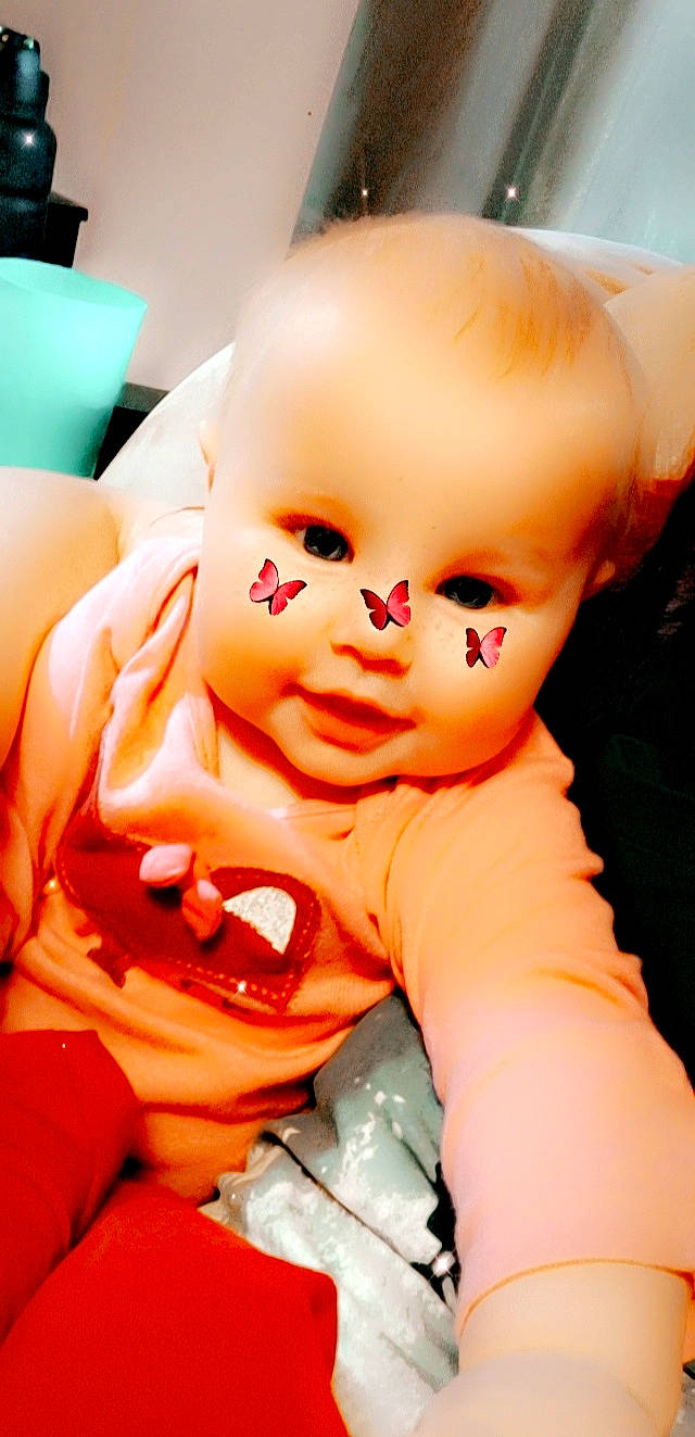 Pyper joined the competition — help win amazing prizes! baby, carmine, cheek, child, eyebrow, eyelash, finger, fun, gesture, happy, lip, mouth, nail, nose, peach, person, pink, skin, thumb, toddler