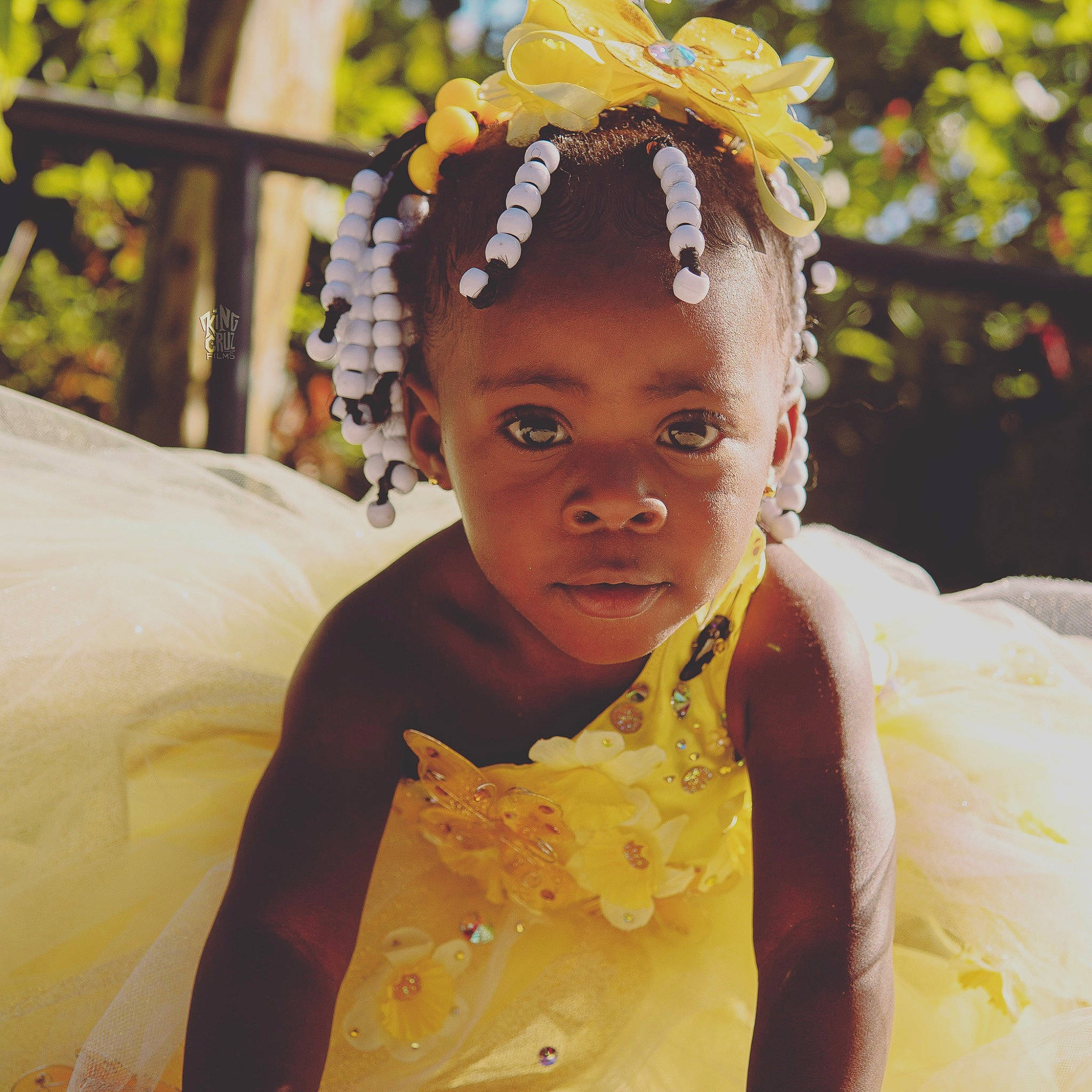 Alaysia joined the competition — help win amazing prizes! child, fashion_accessory, hair_accessory, happy, headband, headgear, headpiece, person, plant, smile, yellow