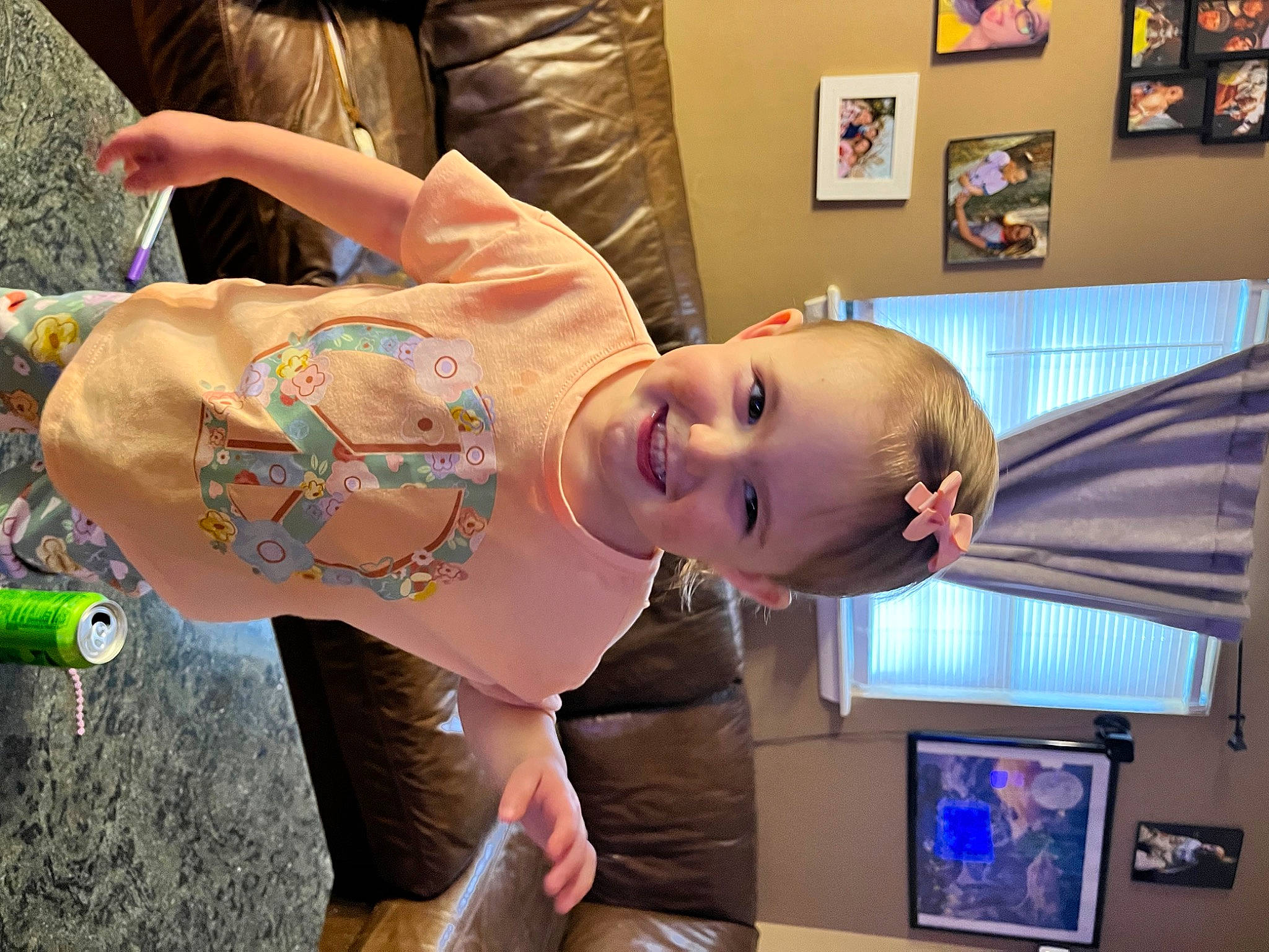 Kashlyn joined the competition — help win amazing prizes! baby, chest, child, display_device, fun, happy, joy, leisure, mouth, party, person, picture_frame, play, room, smile, t_shirt, tattoo, television, toddler, vacation