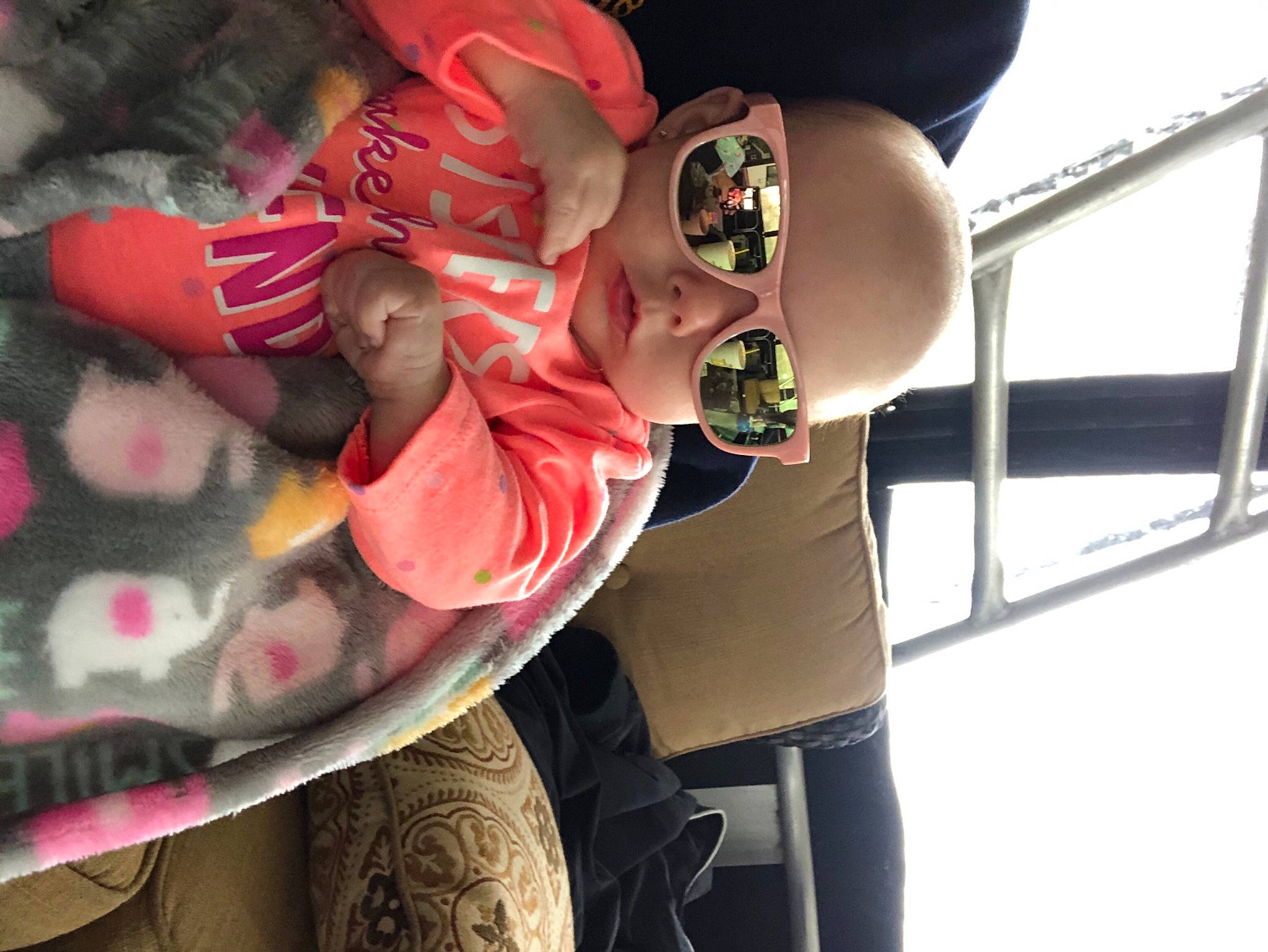 Kashlyn joined the competition — help win amazing prizes! baby, baby_toddler_clothing, baseball_cap, cap, carmine, child, eyewear, fun, goggles, happy, hat, human_leg, leisure, magenta, mouth, person, personal_protective_equipment, smile, sun_hat, sunglasses