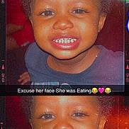 Makaisley Eulls joined the competition — help win amazing prizes! child, smiling, portrait, face, vintage_effect, double_exposure, light_leaks, text_overlay, happy, cute, young_child, indoor, closeup, expression, person, funny, casual, colorful, nostalgic, toddler