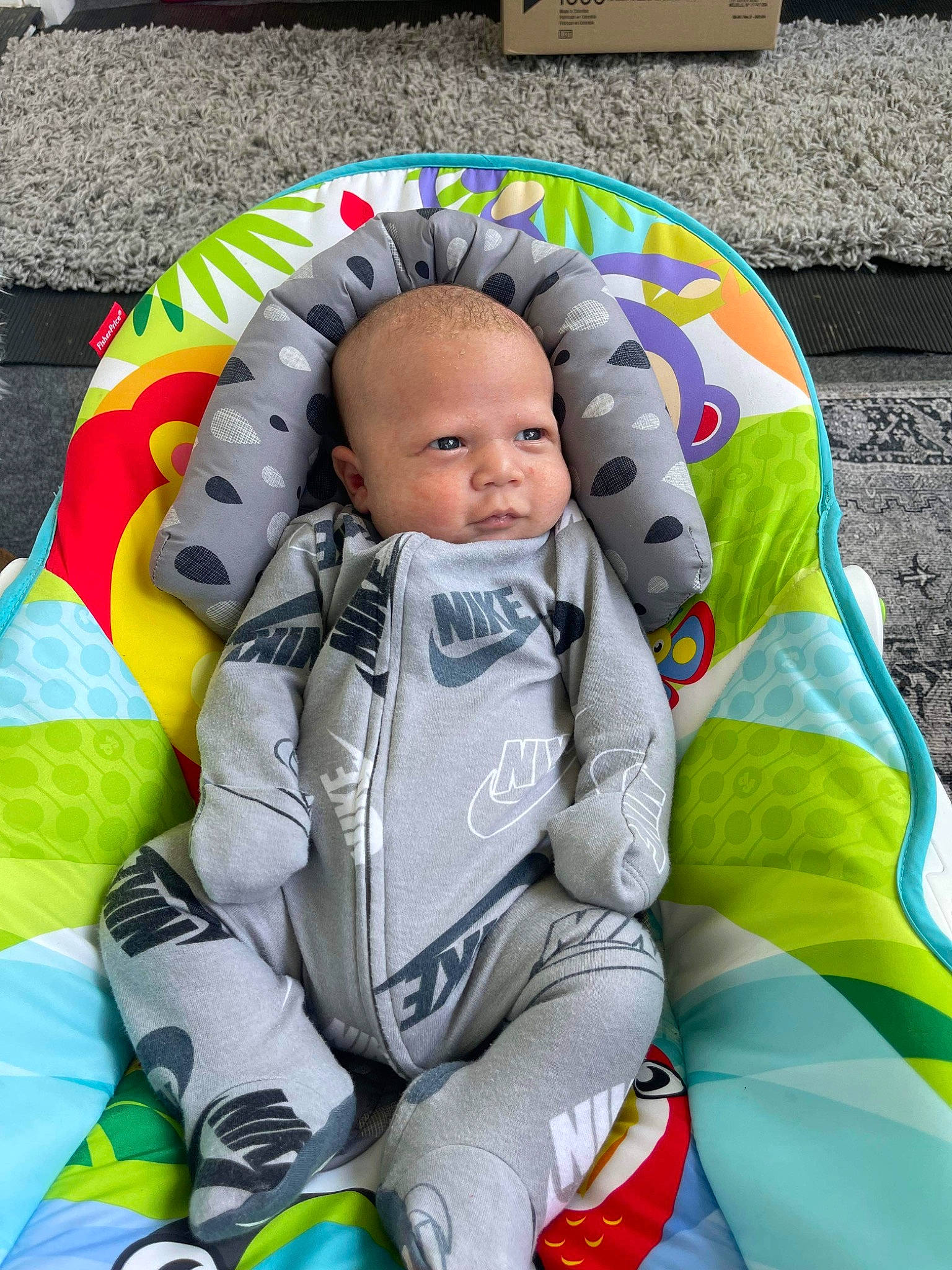 Raynell joined the competition — help win amazing prizes! baby, baby_products, baby_toddler_clothing, child, comfort, event, fun, grass, happy, leisure, outerwear, person, personal_protective_equipment, play, recreation, sitting, toddler, vacation, winter