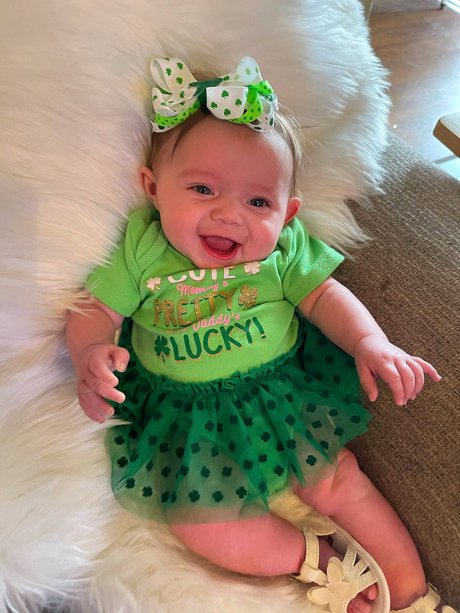Braylee joined the competition — help win amazing prizes! baby, baby_products, baby_toddler_clothing, child, costume_hat, dress, grass, green, happy, hat, headband, headgear, headpiece, pattern, person, pink, skin, sleeve, smile, toddler