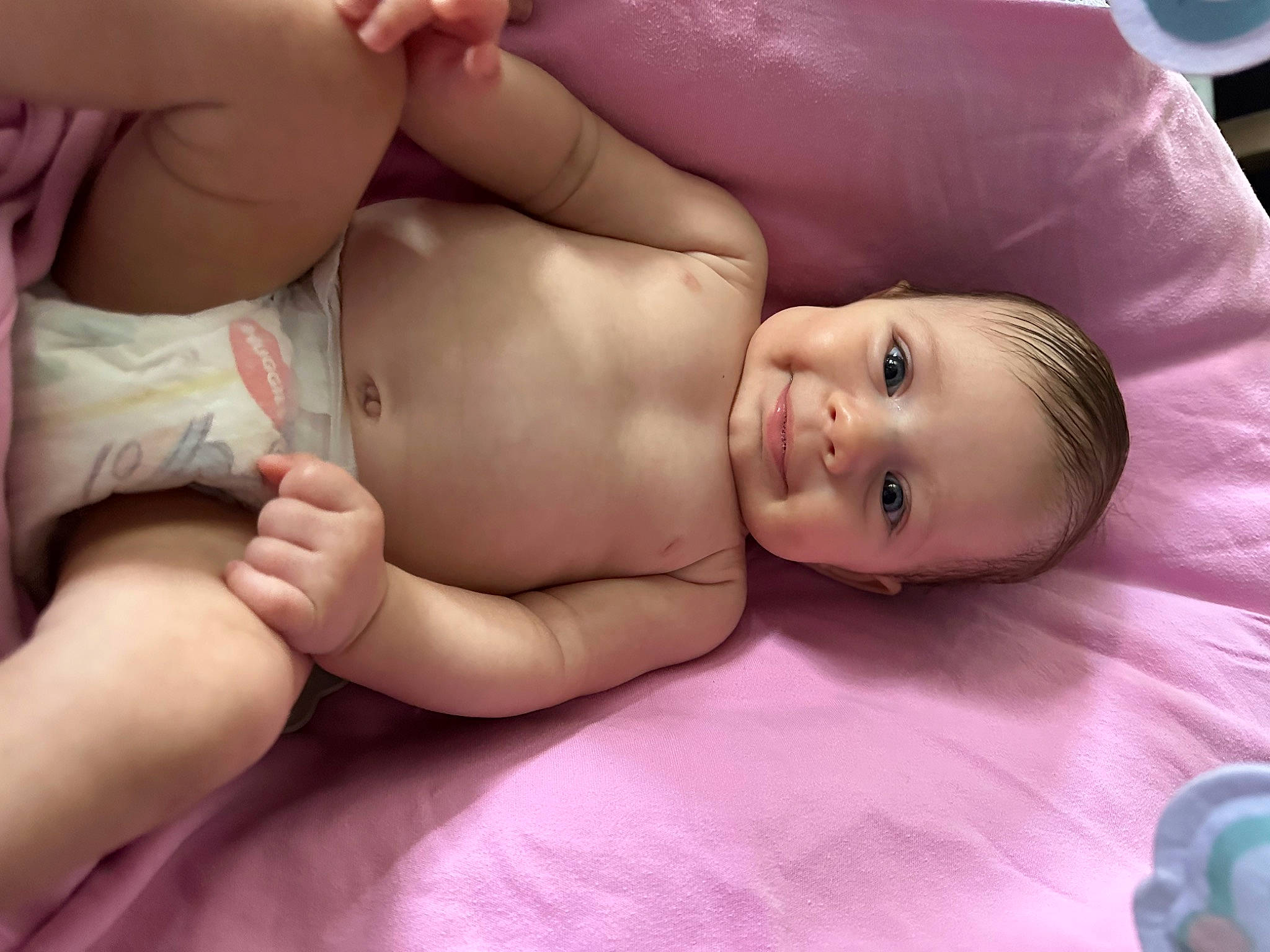 Aria joined the competition — help win amazing prizes! abdomen, baby, cheek, chest, comfort, eyelash, finger, head, human_body, joy, mouth, nail, nose, person, pink, skin, smile, stomach, thigh, thumb