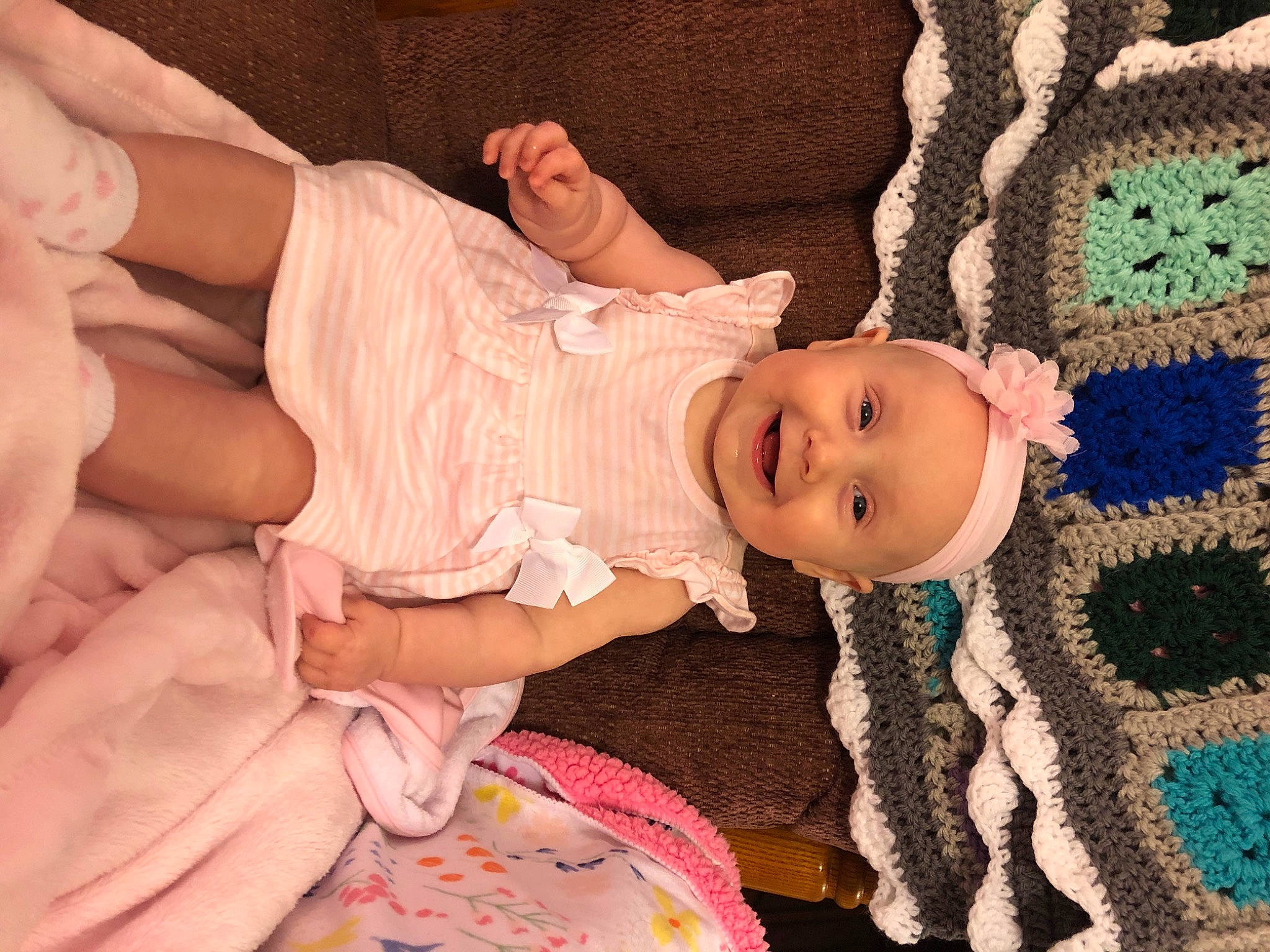 Presley joined the competition — help win amazing prizes! baby, child, finger, hand, headwear, joy, leg, mouth, person, pink, skin, thumb, toddler