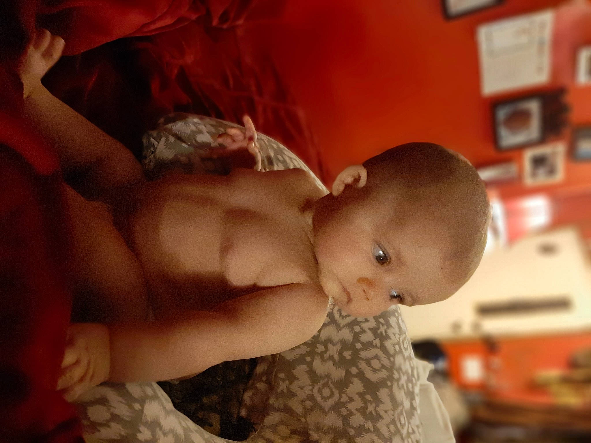 Hope is registered to the contest to win money with this photo: abdomen, baby, chest, chin, comfort, dress, elbow, event, flash_photography, fun, happy, iris, mammal, mouth, nose, person, room, skin, stomach, toddler