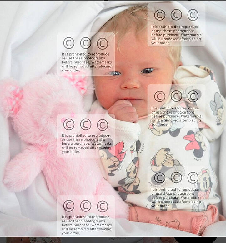 Courtney joined the competition — help win amazing prizes! baby, baby_products, baby_toddler_clothing, cheek, child, eyelash, font, happy, linens, material_property, pattern, peach, person, photo_caption, picture_frame, pink, product, skin, smile, textile