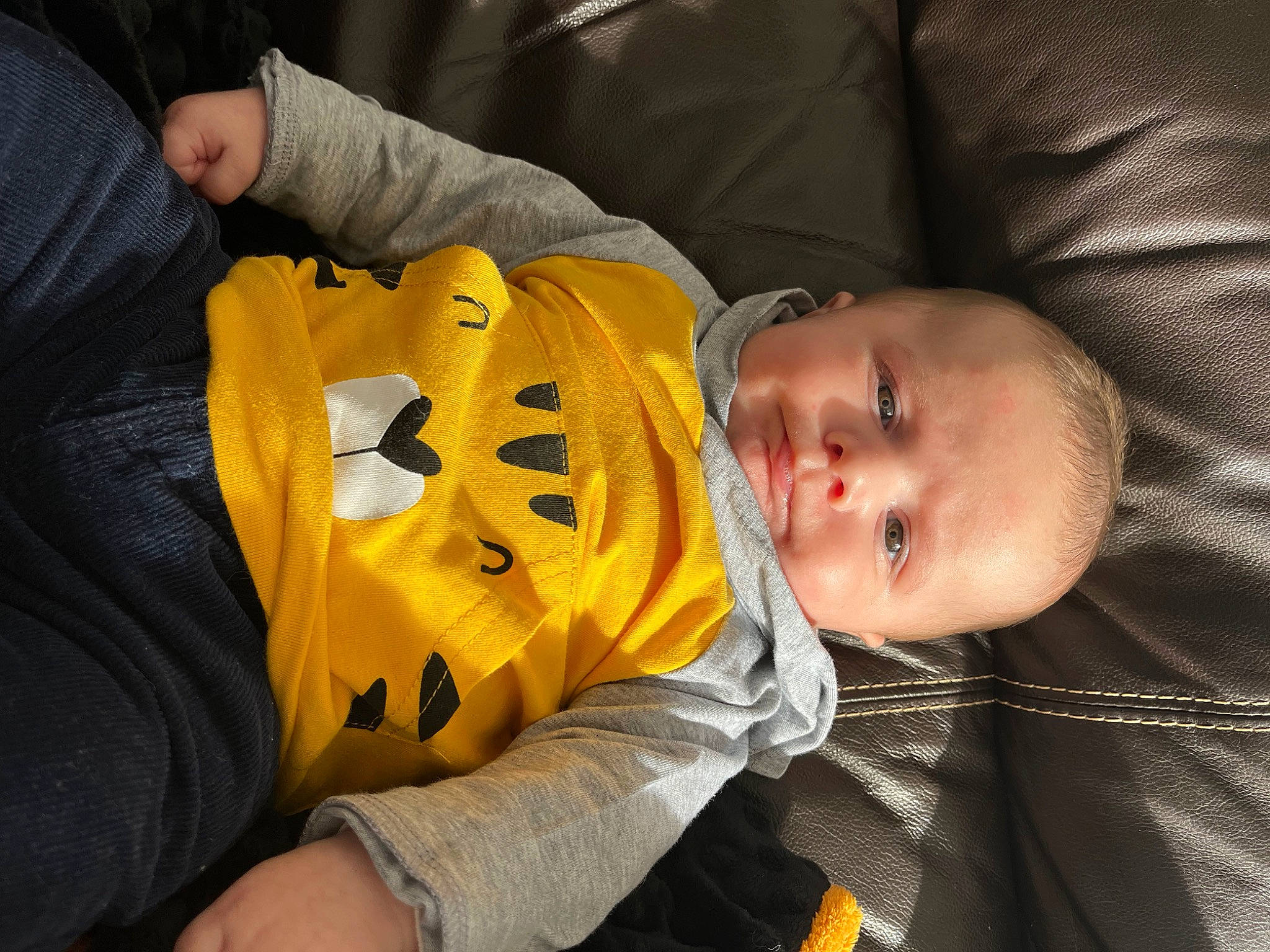 Benjamin a rejoint le concours — aidez-le/la à gagner de superbes lots ! baby, baby_products, baby_toddler_clothing, cheek, child, clothing, comfort, hand, head, nose, person, room, sitting, sleeve, toddler, tree