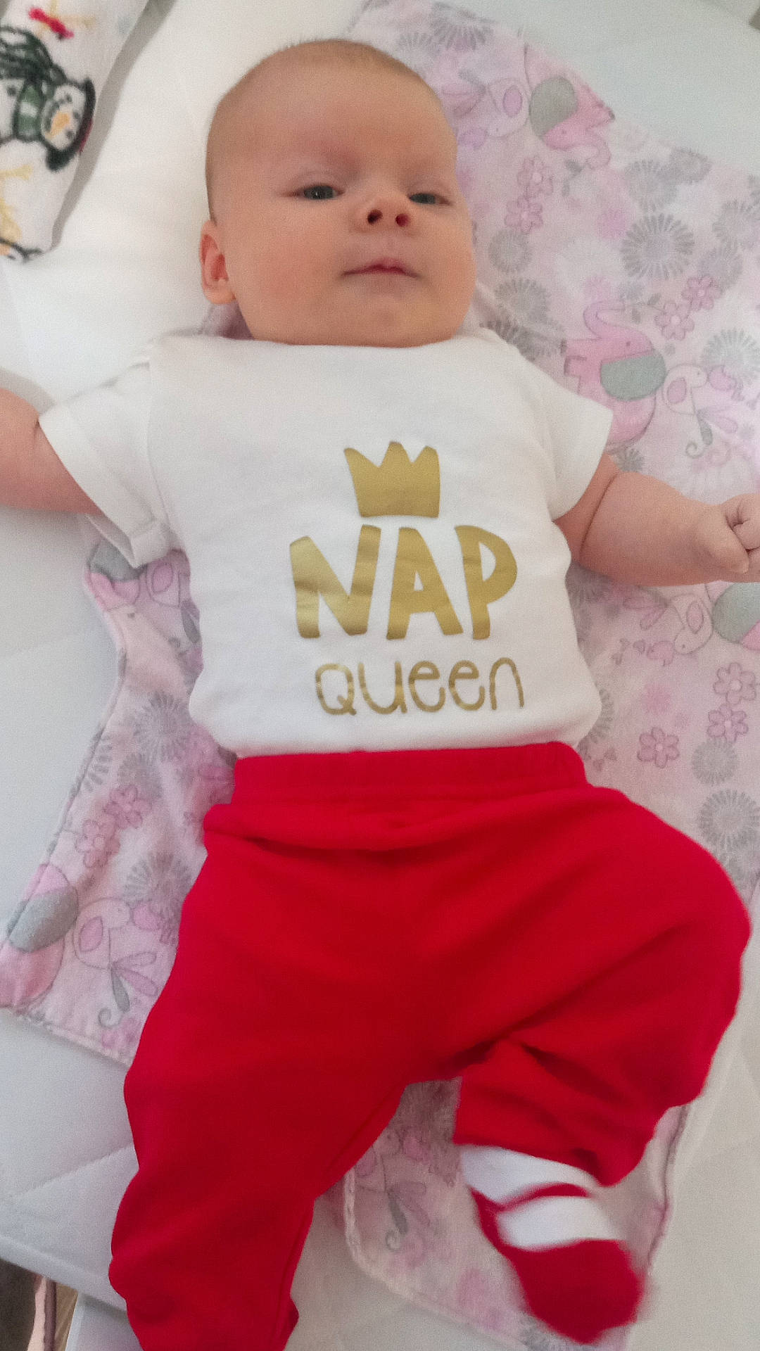 Angelica is registered to the contest to win money with this photo: baby, bed, bedroom, clothing, crib, cushion, face, furniture, head, homedecor, indoors, infantbed, newborn, pants, person, photography, portrait, room, sleeping, t_shirt