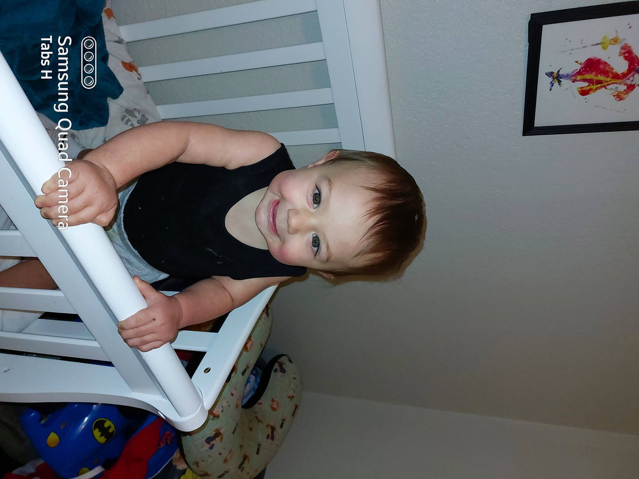 Talyn joined the competition — help win amazing prizes! baby, baby_products, baby_safety, baby_toddler_clothing, child, comfort, elbow, happy, joy, person, picture_frame, room, sitting, sleeve, smile, standing, t_shirt, toddler, wheel