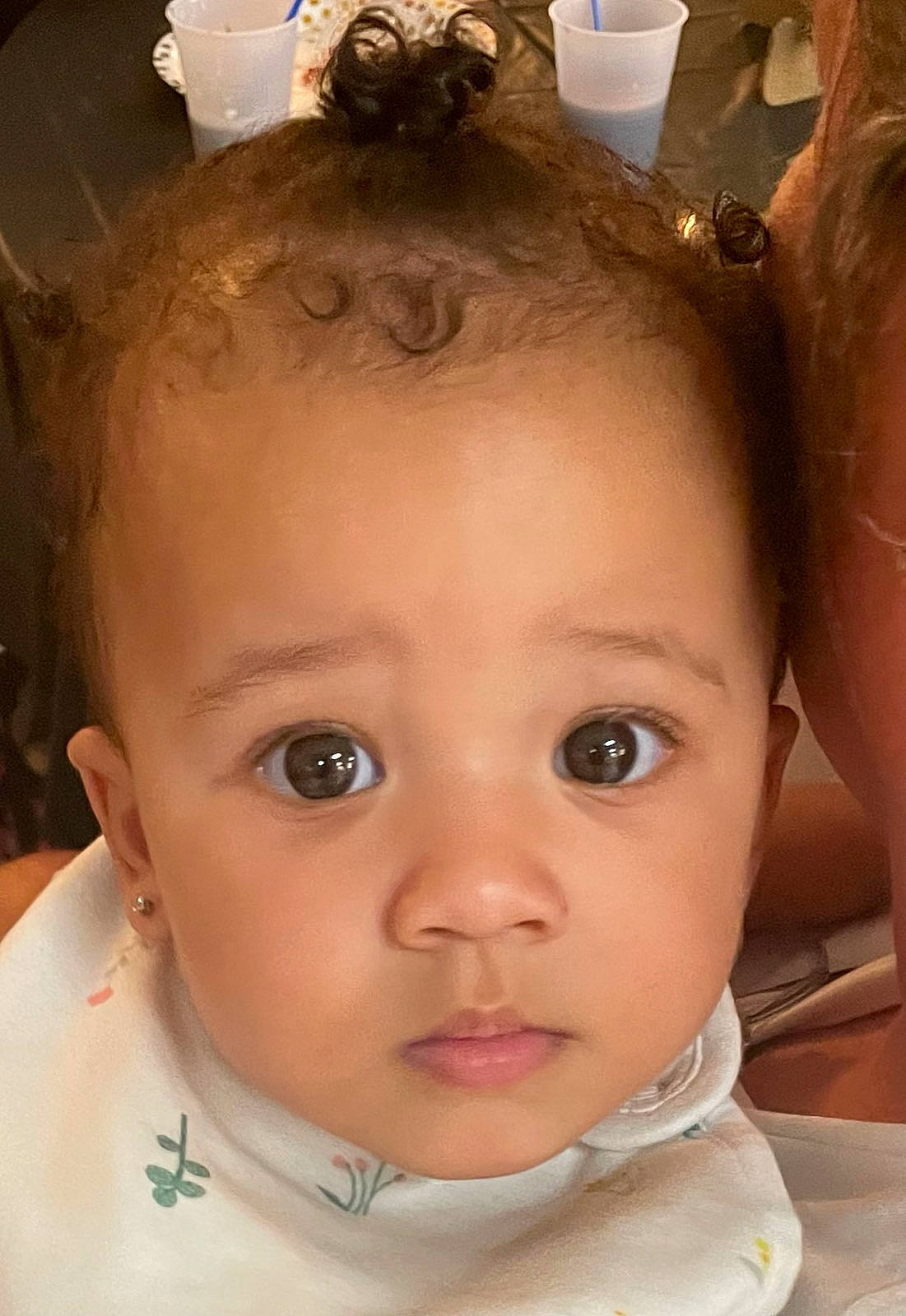 Giselle is registered to the contest to win money with this photo: baby, cheek, chin, ear, eye, eyebrow, eyelash, forehead, hair, head, human_body, iris, lip, mouth, neck, nose, person, skin, temple, toddler