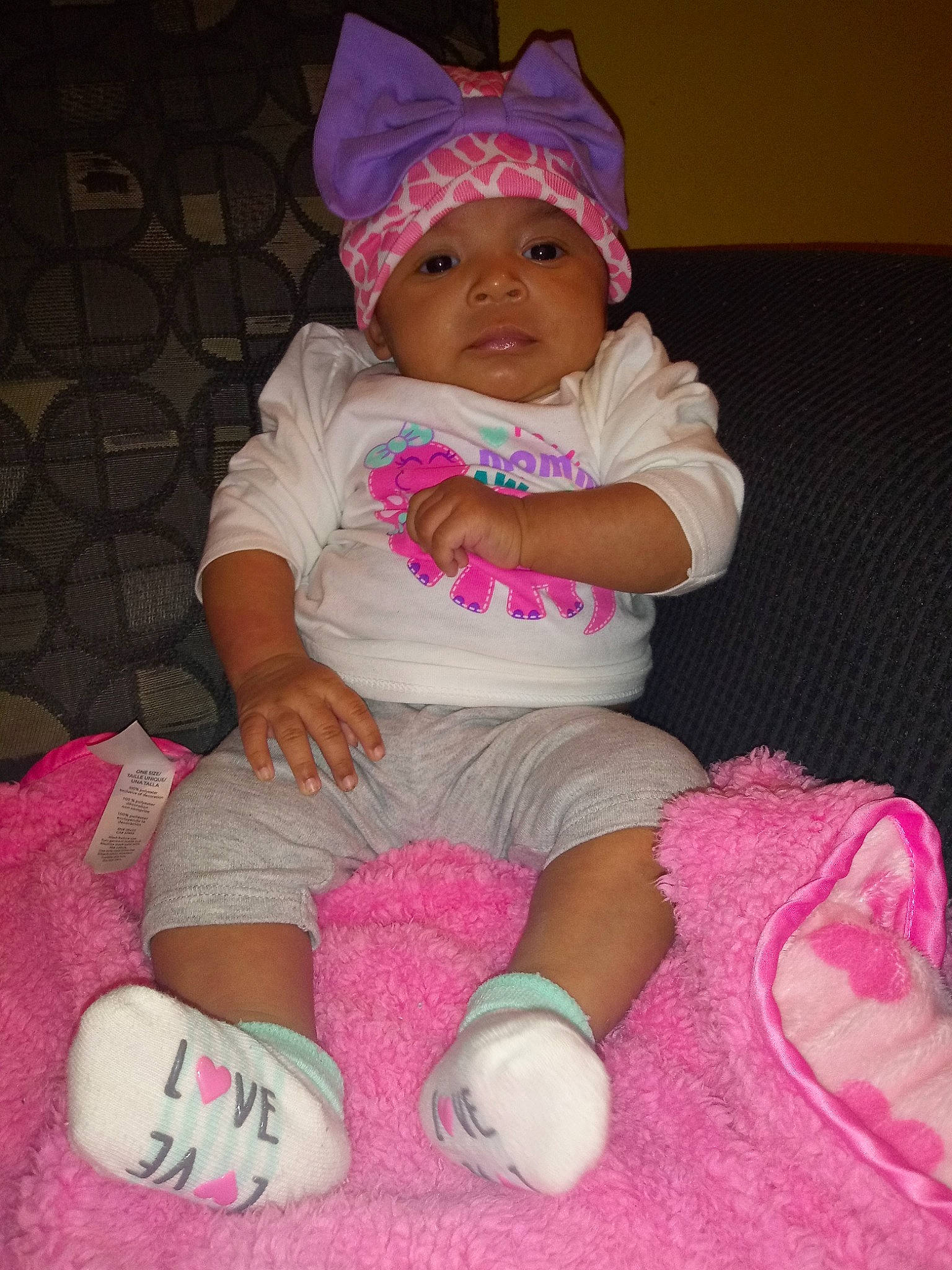 A'Vi joined the competition — help win amazing prizes! baby, baby_toddler_clothing, bonnet, child, headgear, headwear, person, pink, skin, smile, toddler