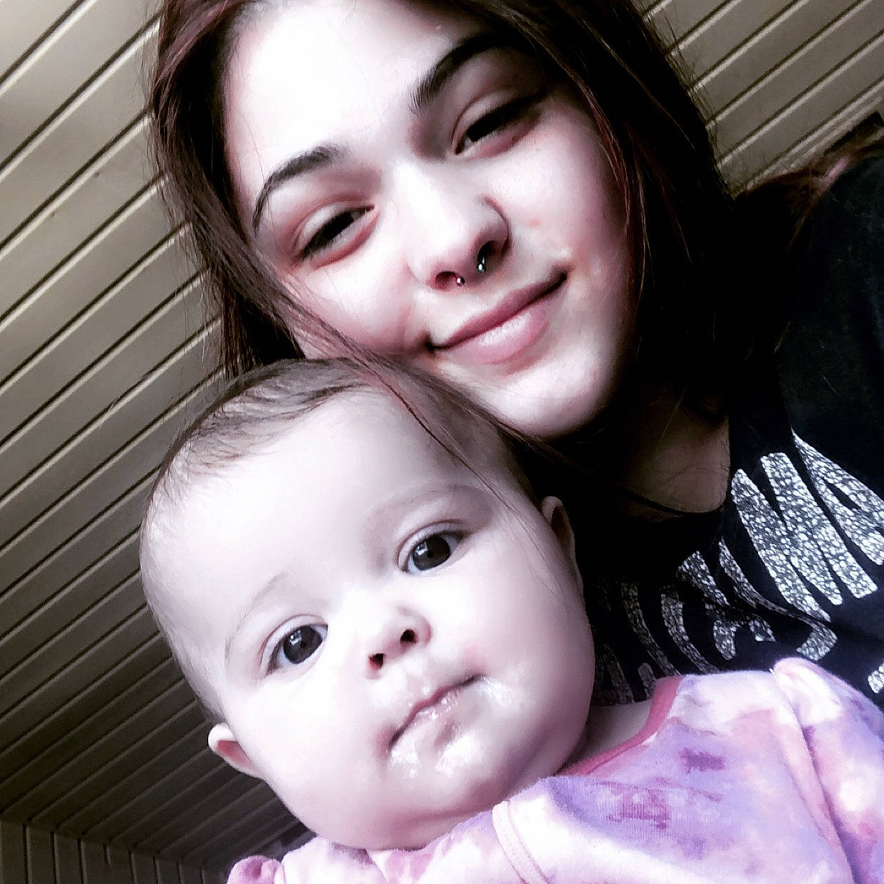 Adalynn is registered to the contest to win money with this photo: baby, black_hair, cheek, eye, eyebrow, face, facial_expression, forehead, gesture, hair, happy, head, iris, joy, lip, mammal, nose, organ, person, skin