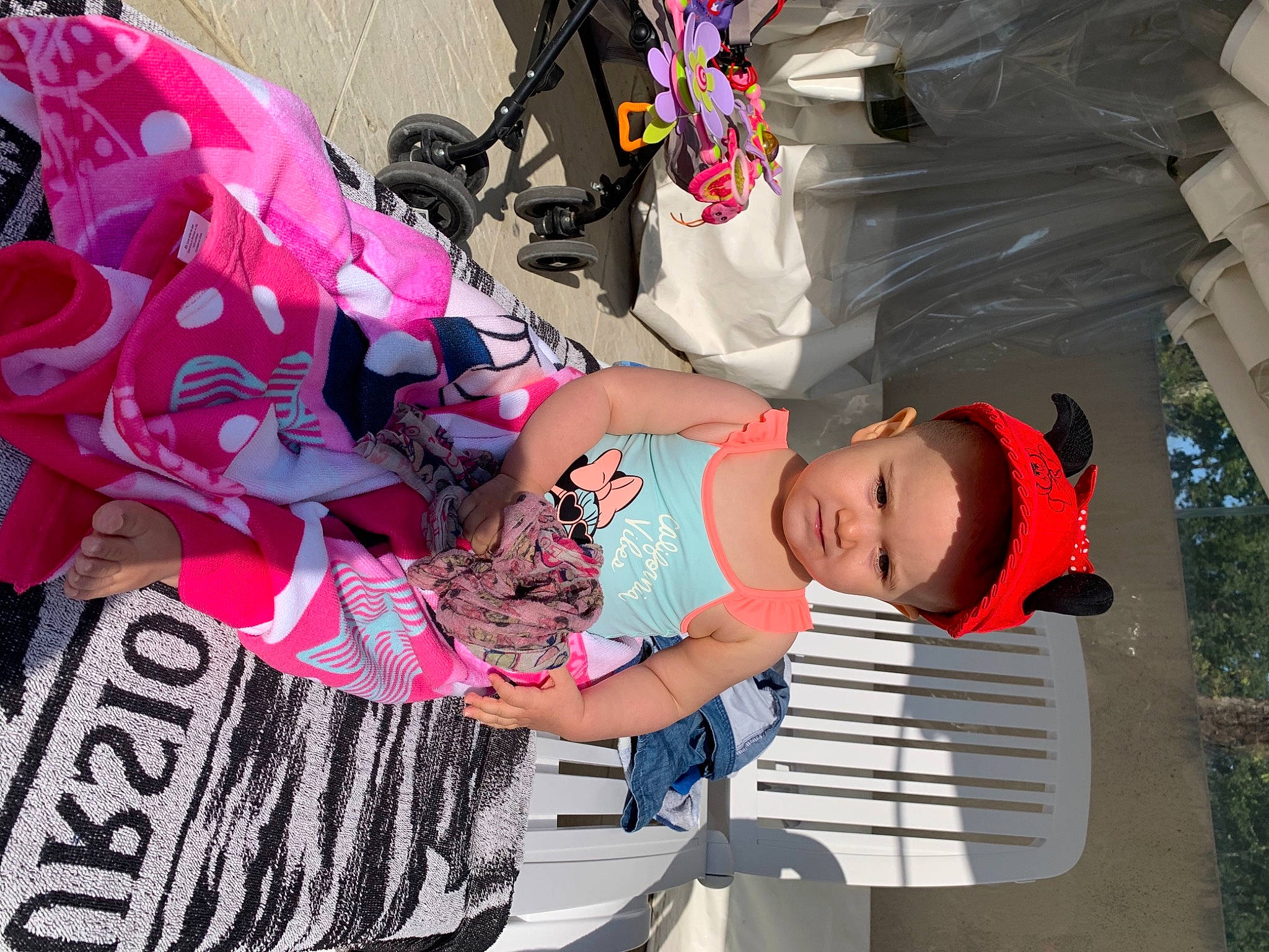 Kelly participe au concours pour gagner de l'argent avec cette photo : baby, baby_products, baby_toddler_clothing, child, costume, dress, event, fun, hat, headwear, magenta, pattern, person, pink, recreation, smile, toddler, tree, white