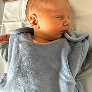 Ezio participe au concours pour gagner de l'argent avec cette photo : newborn, baby, sleeping, blue_blanket, infant, soft_fabric, peaceful, portrait, closeup, child, resting, young, cute, face, head, skin, person, indoors, blanket, comfort