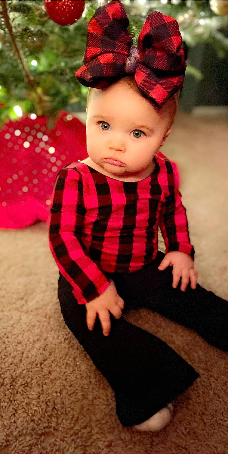 Greycyn joined the competition — help win amazing prizes! baby, baby_toddler_clothing, child, child_model, clothing, costume, design, fawn, fur, headgear, magenta, outerwear, pattern, person, pink, plaid, product, red, sleeve, toddler