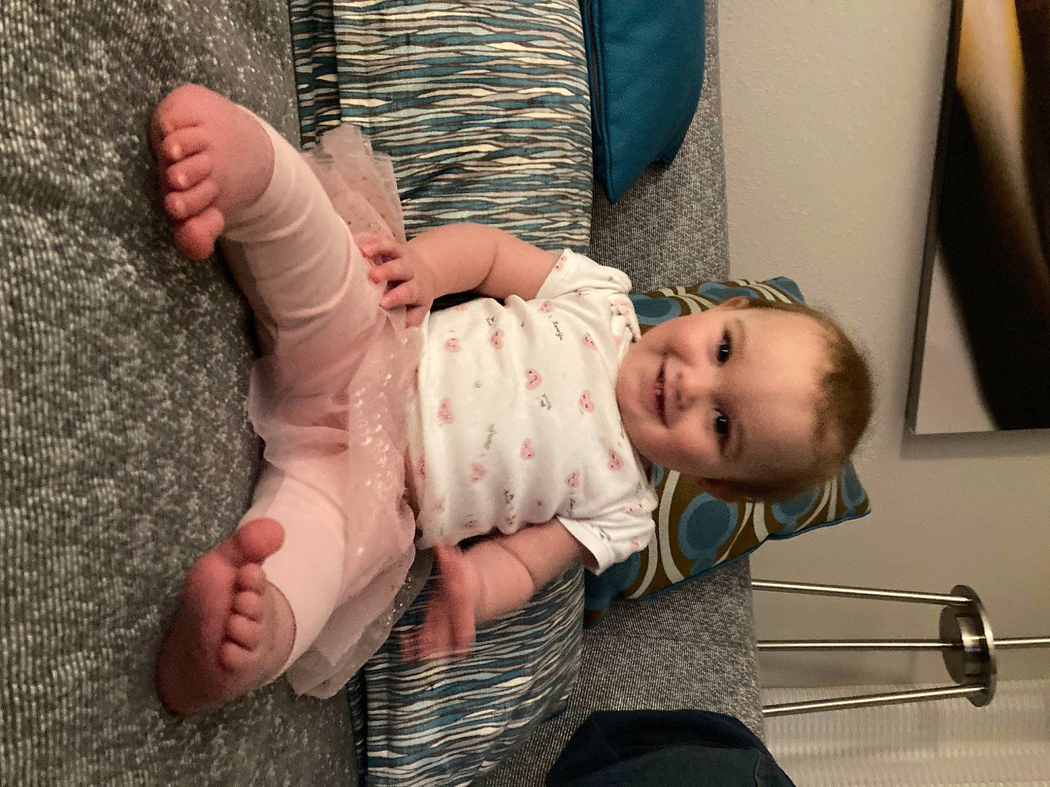 Kendall joined the competition — help win amazing prizes! baby, baby_toddler_clothing, barefoot, child, comfort, eye, facial_expression, finger, gesture, hand, human_body, joint, joy, leg, mouth, nail, person, skin, sleeve, smile