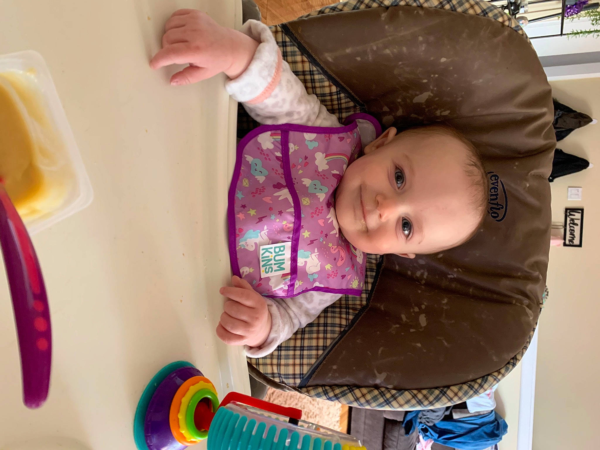 Scarlett is registered to the contest to win money with this photo: baby, baby_playing_with_toys, baby_products, baby_safety, baby_toddler_clothing, baby_toys, cheek, child, fun, happy, joy, organ, person, pink, product, purple, room, skin, sleeve, textile