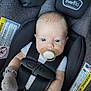 Ellie joined the competition — help win amazing prizes! baby, baby_boy, baby_girl, blue_eyes, car_seat, child, close_up, cute, head_and_shoulders, indoors, infancy, infant, mittens, pacifier, portrait, safety_harness, seatbelt, soft_lighting, white_clothing, young_child