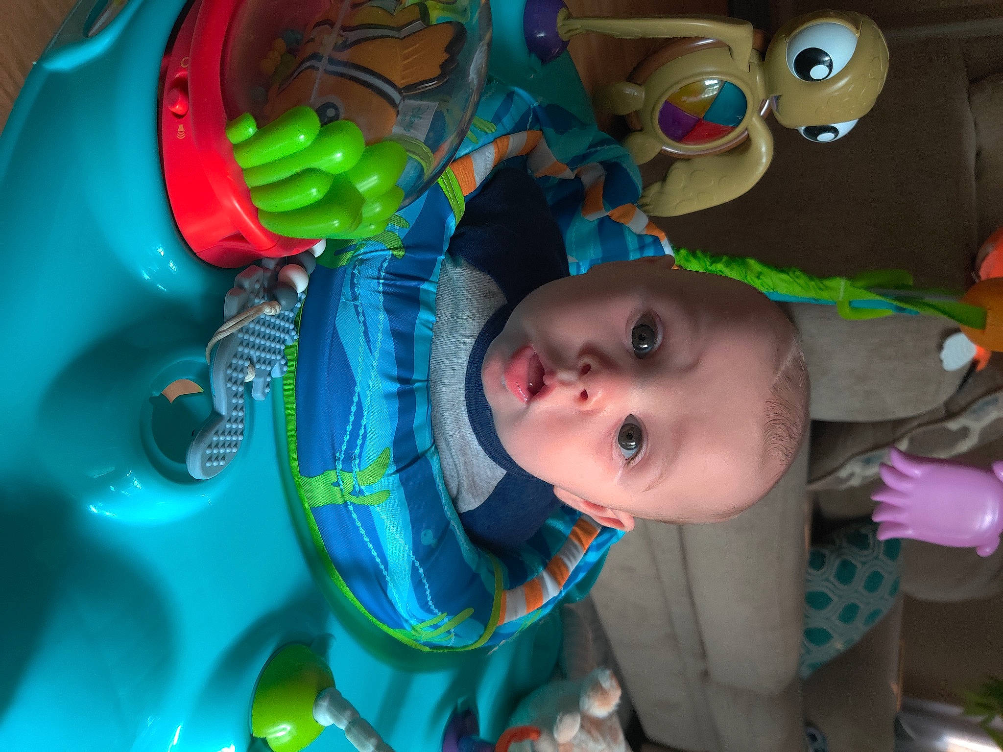 Bobby joined the competition — help win amazing prizes! baby, baby_products, baby_toddler_clothing, baby_toys, child, circle, cool, electric_blue, eye, fun, happy, head, headgear, mouth, nose, organism, person, personal_protective_equipment, surprise, toddler
