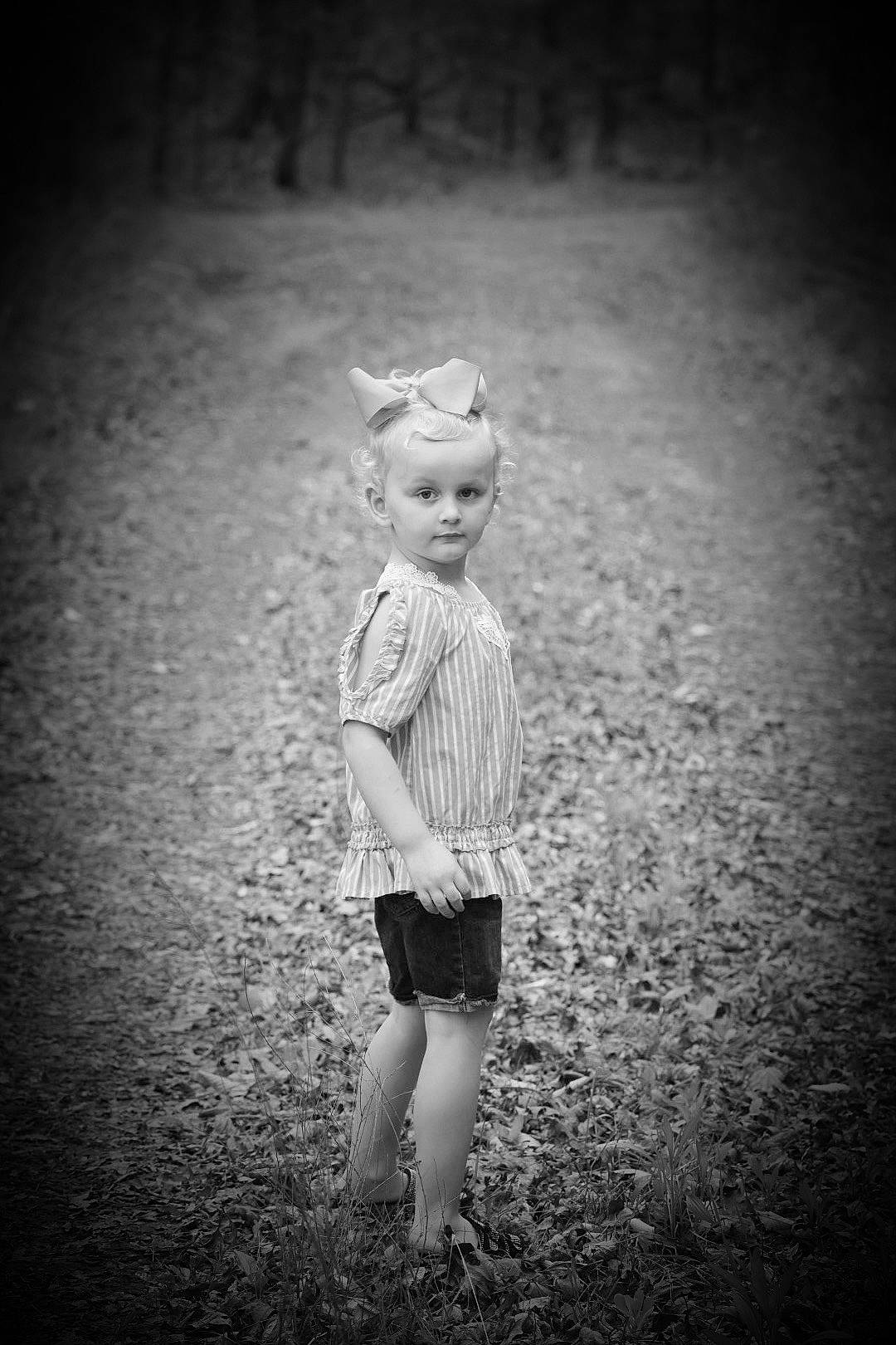 Mckenna joined the competition — help win amazing prizes! arm, atmosphere, black_and_white, cloud, flash_photography, grass, happy, headgear, human_body, leg, lighting, people_in_nature, person, plant, shorts, sky, standing, style, toddler, tree