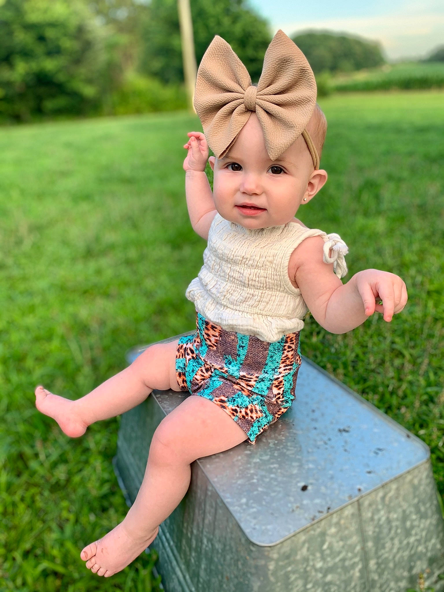 Callie-ann joined the competition — help win amazing prizes! baby, baby_toddler_clothing, fawn, finger, fun, grass, grass_family, happy, headwear, human_body, leg, leisure, magenta, people_in_nature, person, pink, plant, summer, thigh, toddler