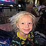 Sebastian joined the competition — help win amazing prizes! toddler, child, smiling, pajamas, blonde_hair, blue_eyes, indoor, blanket, bedroom, furniture, television, clutter, person, cute, portrait, happy, messy_hair, cozy, home, casual