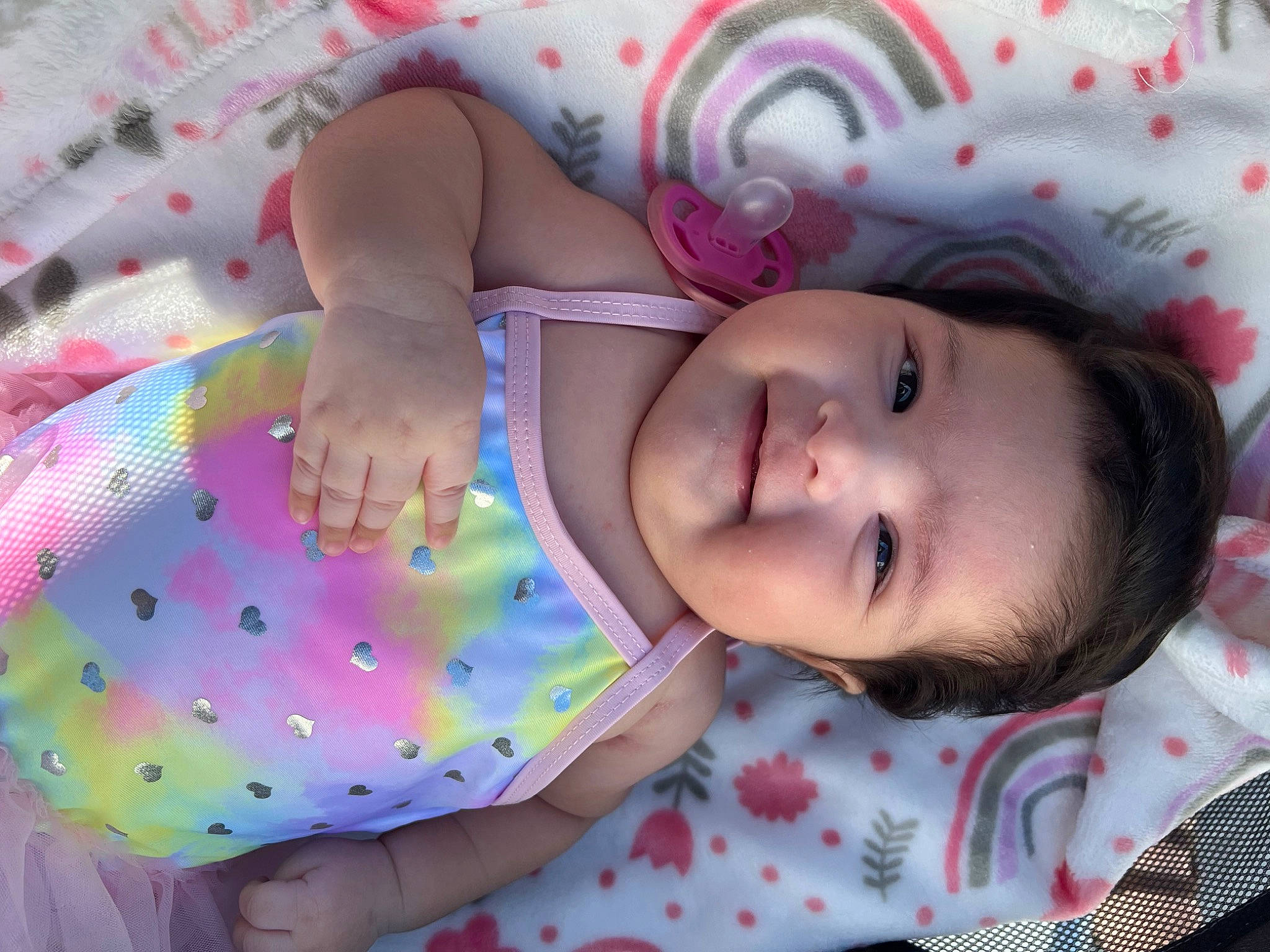 Kairie is registered to the contest to win money with this photo: baby, baby_toddler_clothing, beauty, cheek, child, comfort, eye, face, fun, happy, head, joy, linens, lip, magenta, pattern, person, pink, skin, smile