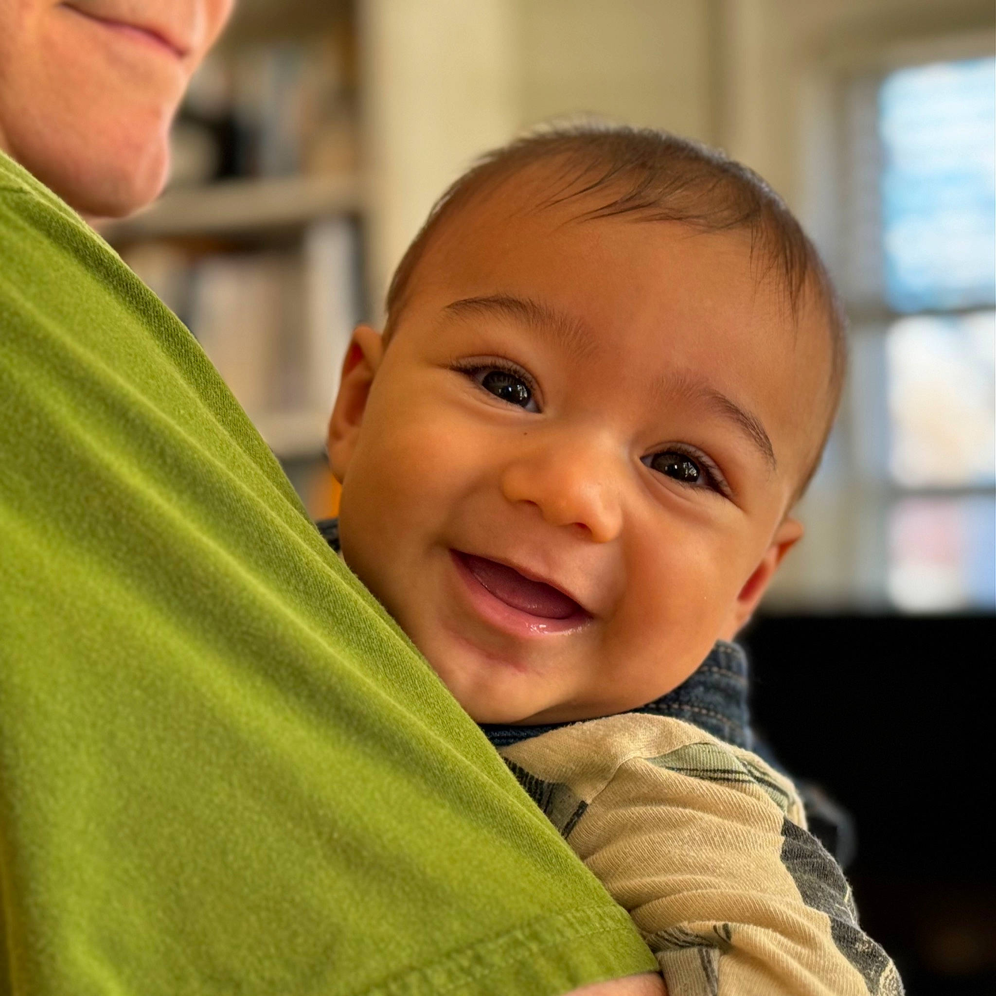 August joined the competition — help win amazing prizes! baby, cheek, child, chin, comfort, ear, eye, eyelash, forehead, gesture, happy, human_body, joy, lip, mouth, nose, person, skin, sleeve, smile