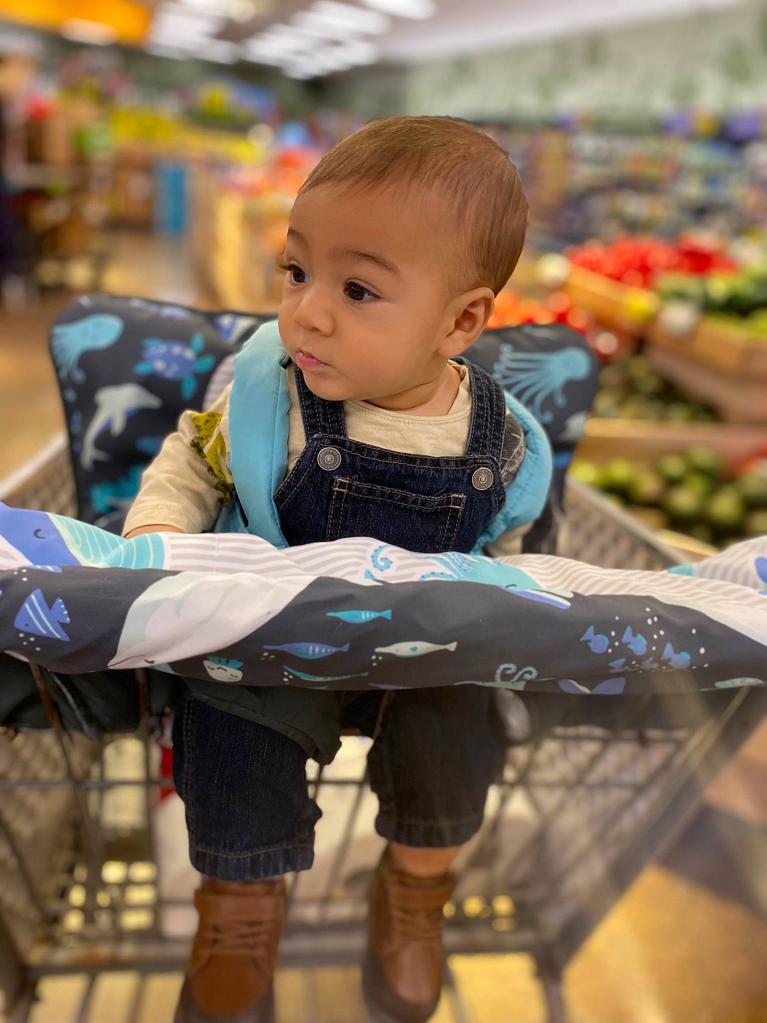 August joined the competition — help win amazing prizes! baby, baby_carriage, baby_products, child, city, customer, fun, happy, leisure, market, person, product, recreation, retail, shopping, shorts, sitting, street, t_shirt, toddler