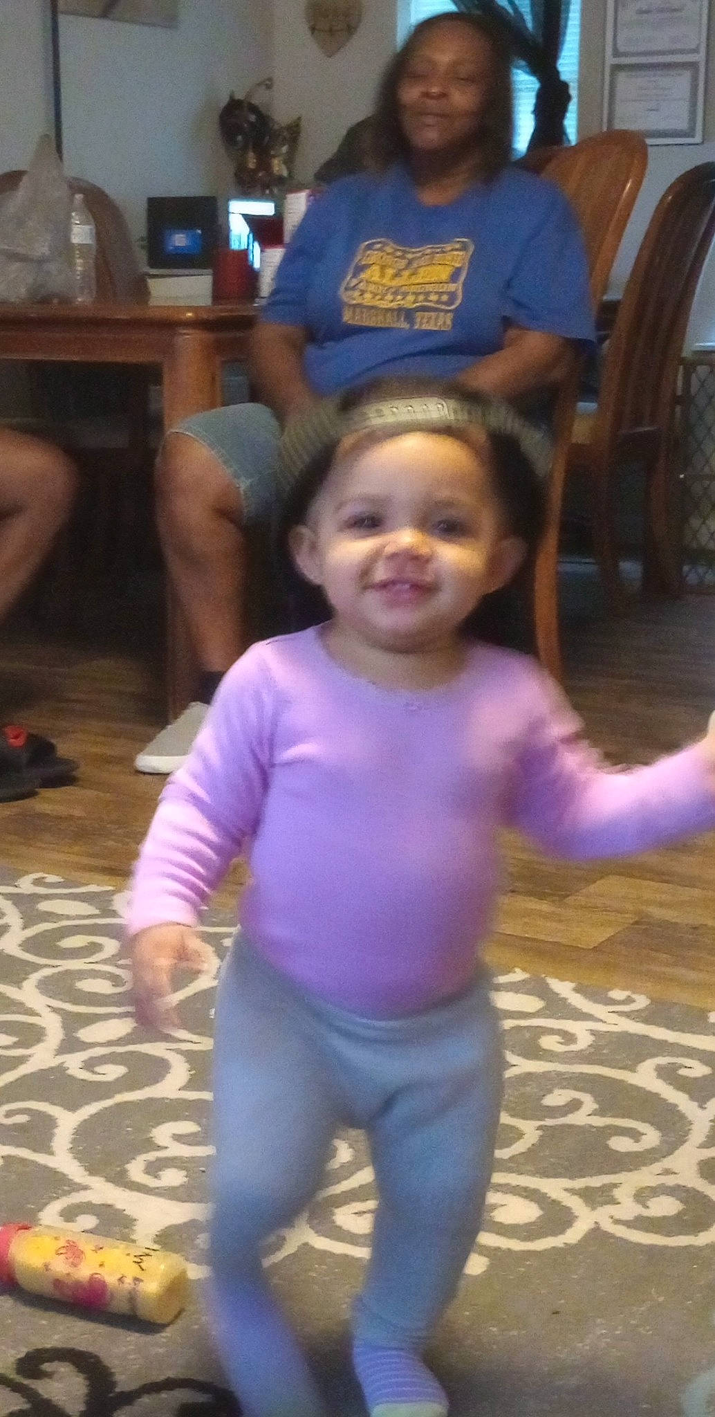 Danasia joined the competition — help win amazing prizes! active_pants, chair, facial_expression, finger, floor, flooring, fun, gesture, hairstyle, happy, human_body, iris, joint, joy, mouth, person, purple, shoulder, smile, thigh